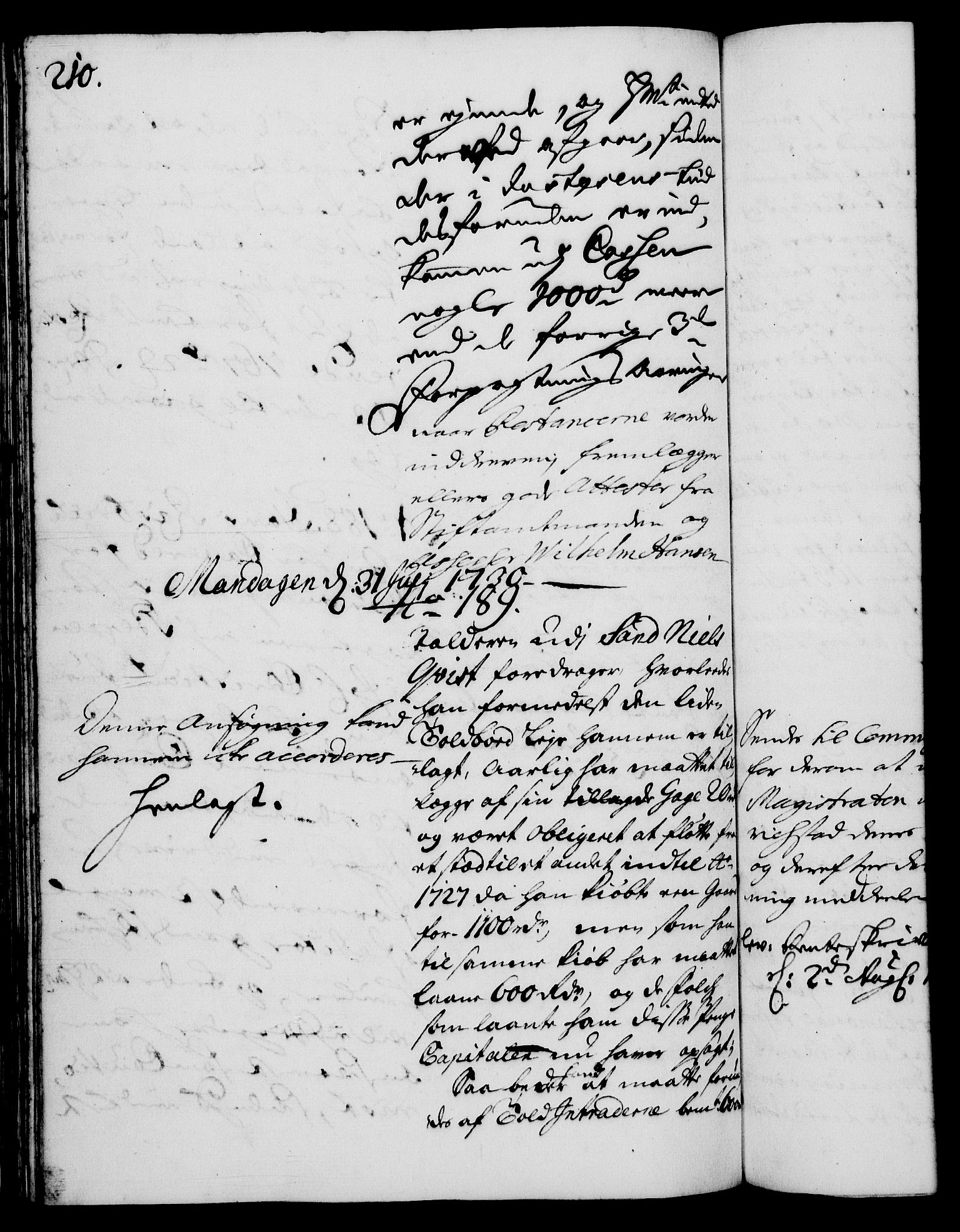 Rentekammeret, Kammerkanselliet, RA/EA-3111/G/Gh/Gha/L0012: Norsk ekstraktmemorialprotokoll (merket RK 53.57), 1730, p. 210