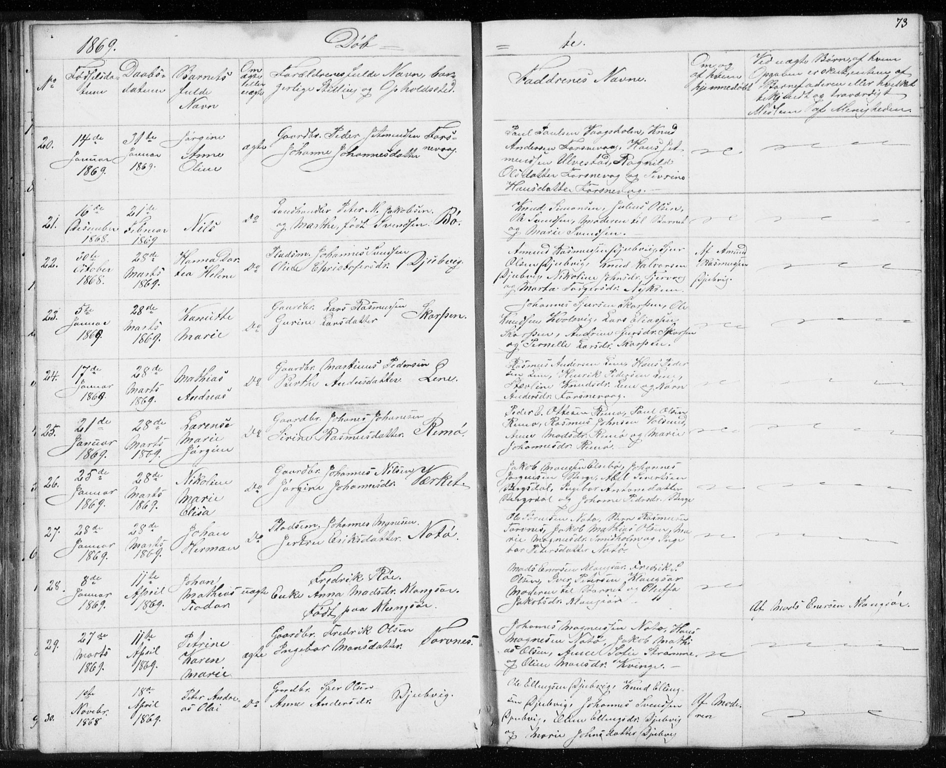 Ministerialprotokoller, klokkerbøker og fødselsregistre - Møre og Romsdal, AV/SAT-A-1454/507/L0079: Parish register (copy) no. 507C02, 1854-1877, p. 73