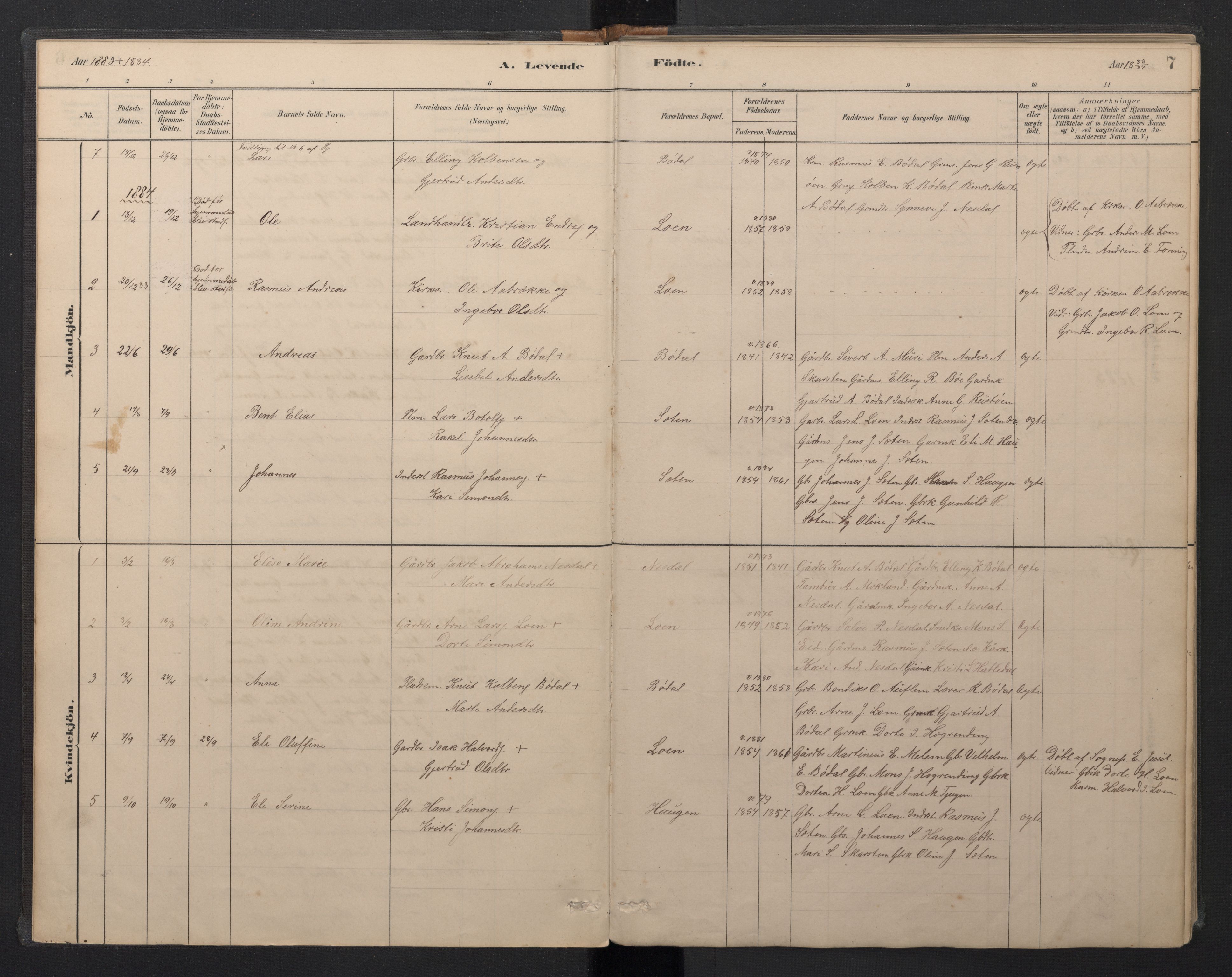 Stryn Sokneprestembete, AV/SAB-A-82501: Parish register (copy) no. B 3, 1881-1918, p. 6b-7a