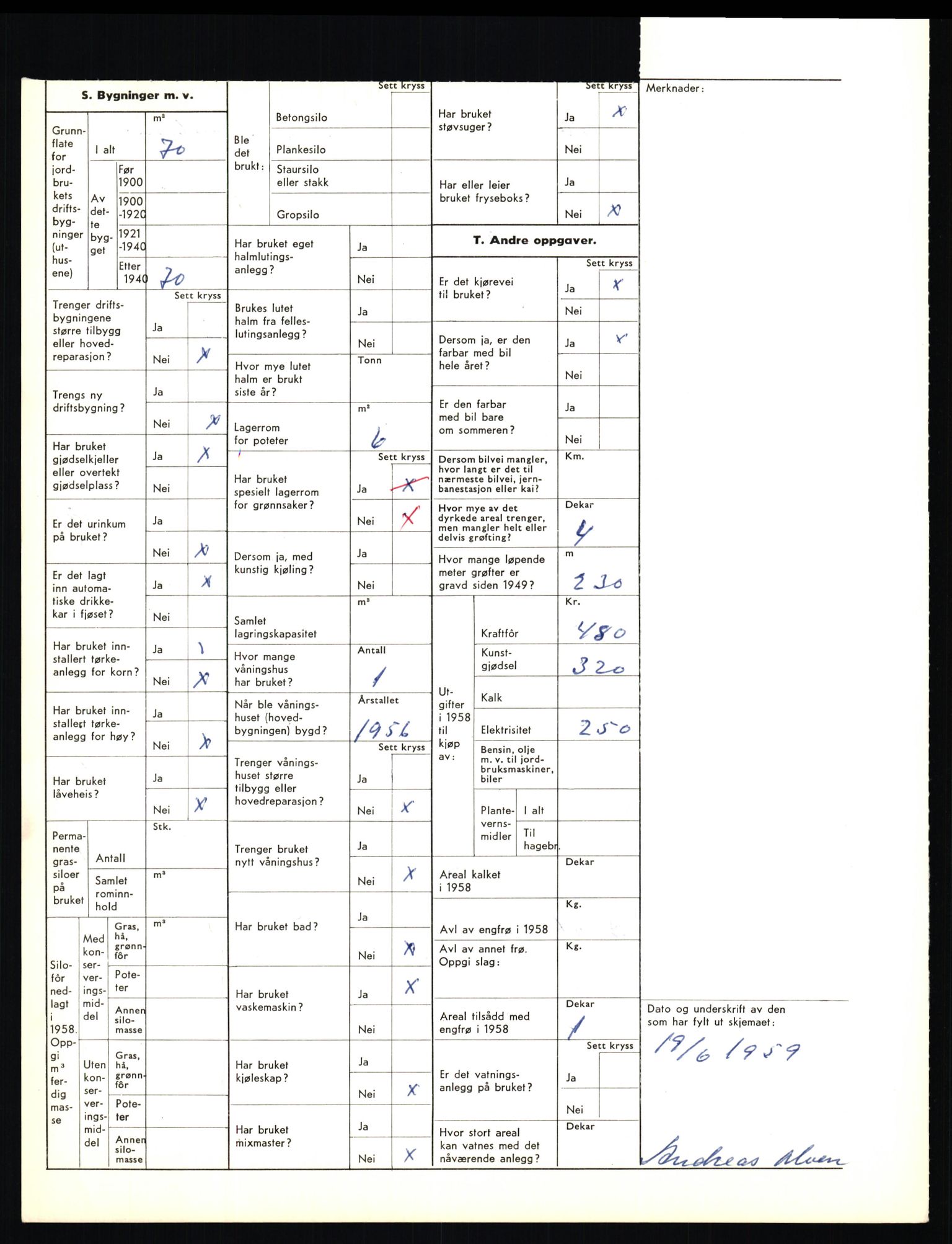 Statistisk sentralbyrå, Næringsøkonomiske emner, Jordbruk, skogbruk, jakt, fiske og fangst, AV/RA-S-2234/G/Gd/L0656: Troms: 1924 Målselv (kl. 0-3) og 1925 Sørreisa, 1959, p. 1374