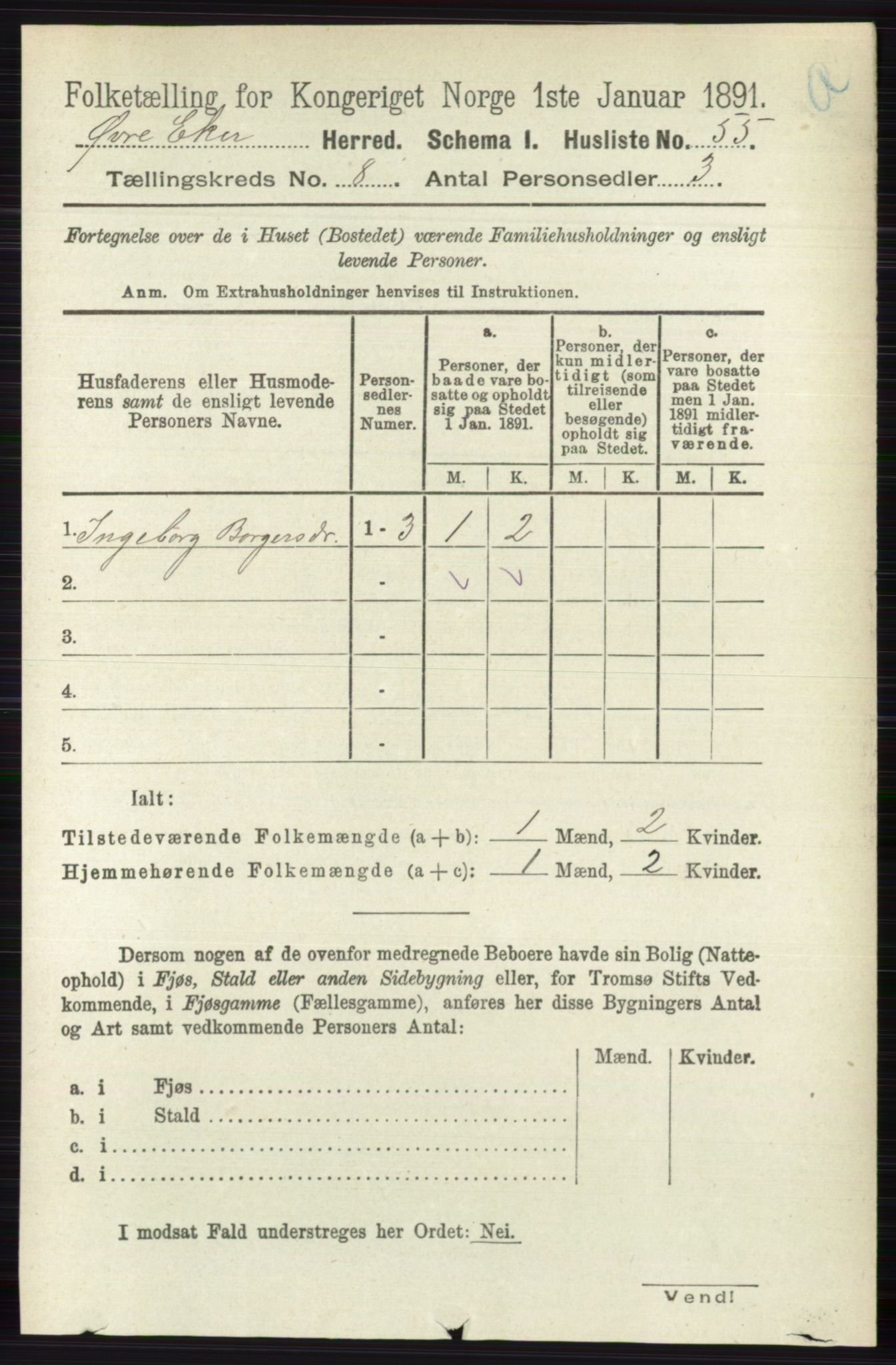 RA, 1891 census for 0624 Øvre Eiker, 1891, p. 3224