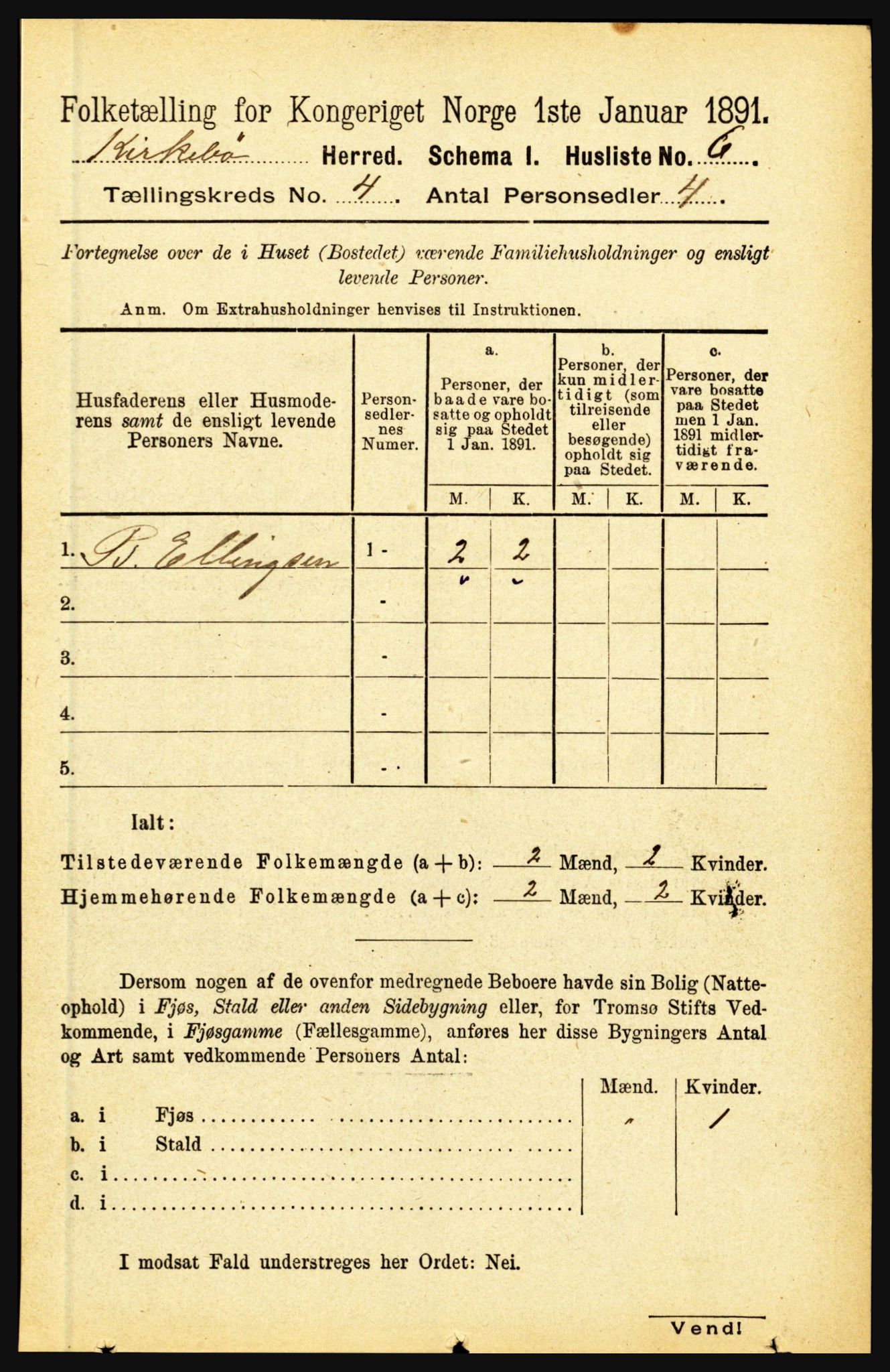 RA, 1891 census for 1416 Kyrkjebø, 1891, p. 841