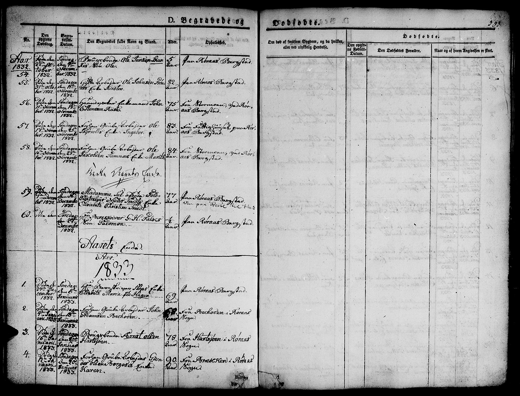 Ministerialprotokoller, klokkerbøker og fødselsregistre - Sør-Trøndelag, SAT/A-1456/681/L0939: Parish register (copy) no. 681C03, 1829-1855, p. 593