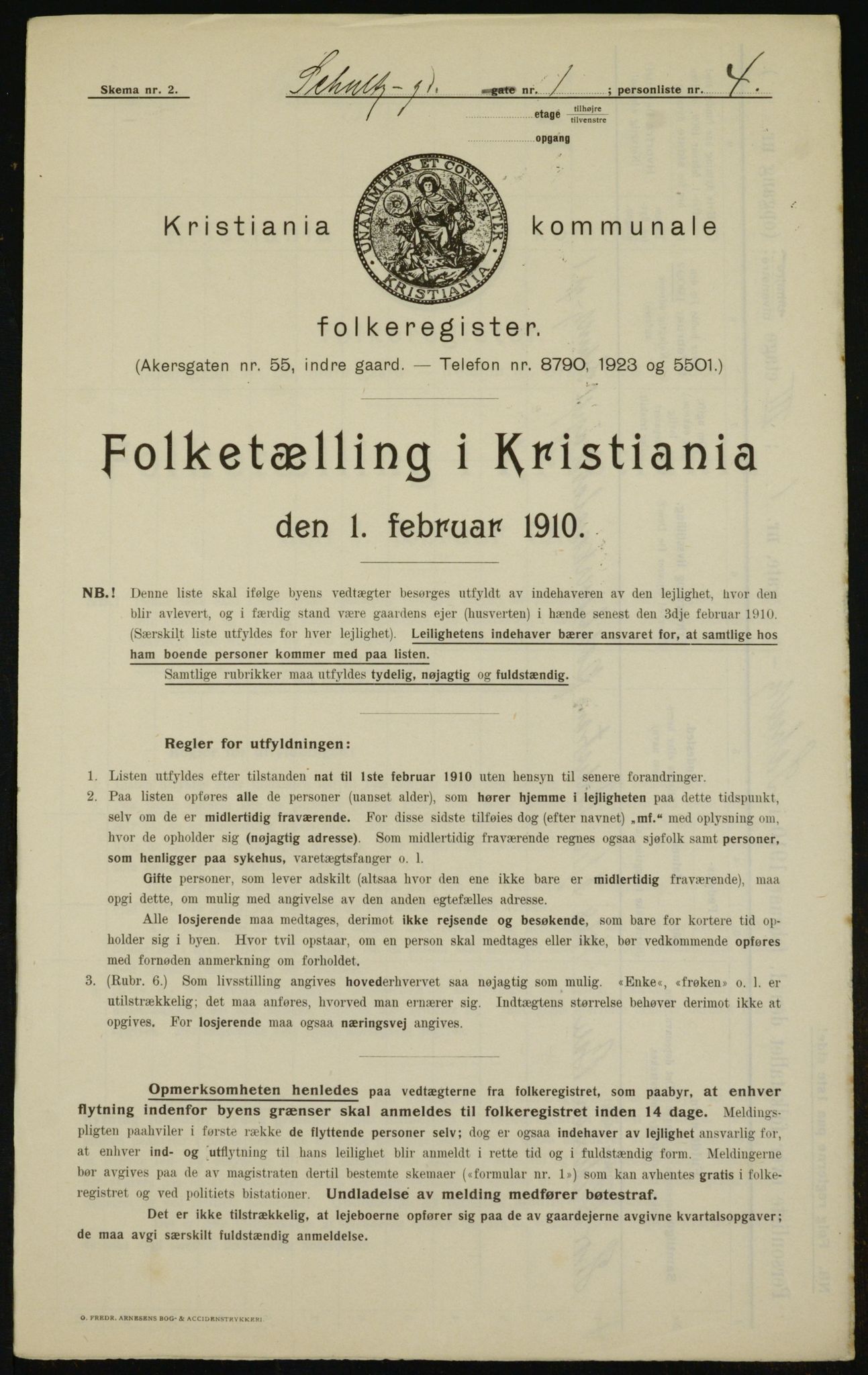 OBA, Municipal Census 1910 for Kristiania, 1910, p. 86496