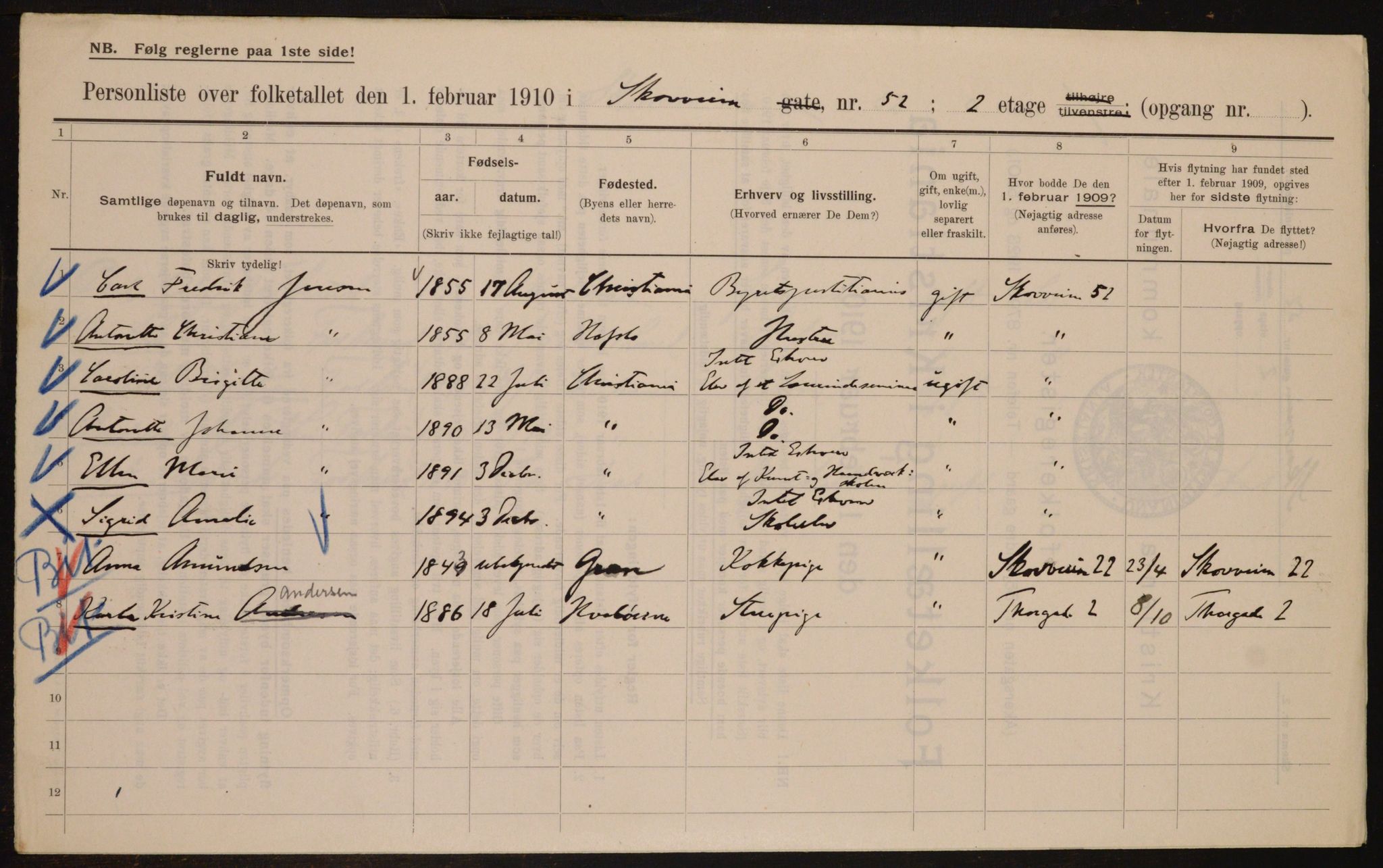 OBA, Municipal Census 1910 for Kristiania, 1910, p. 92424