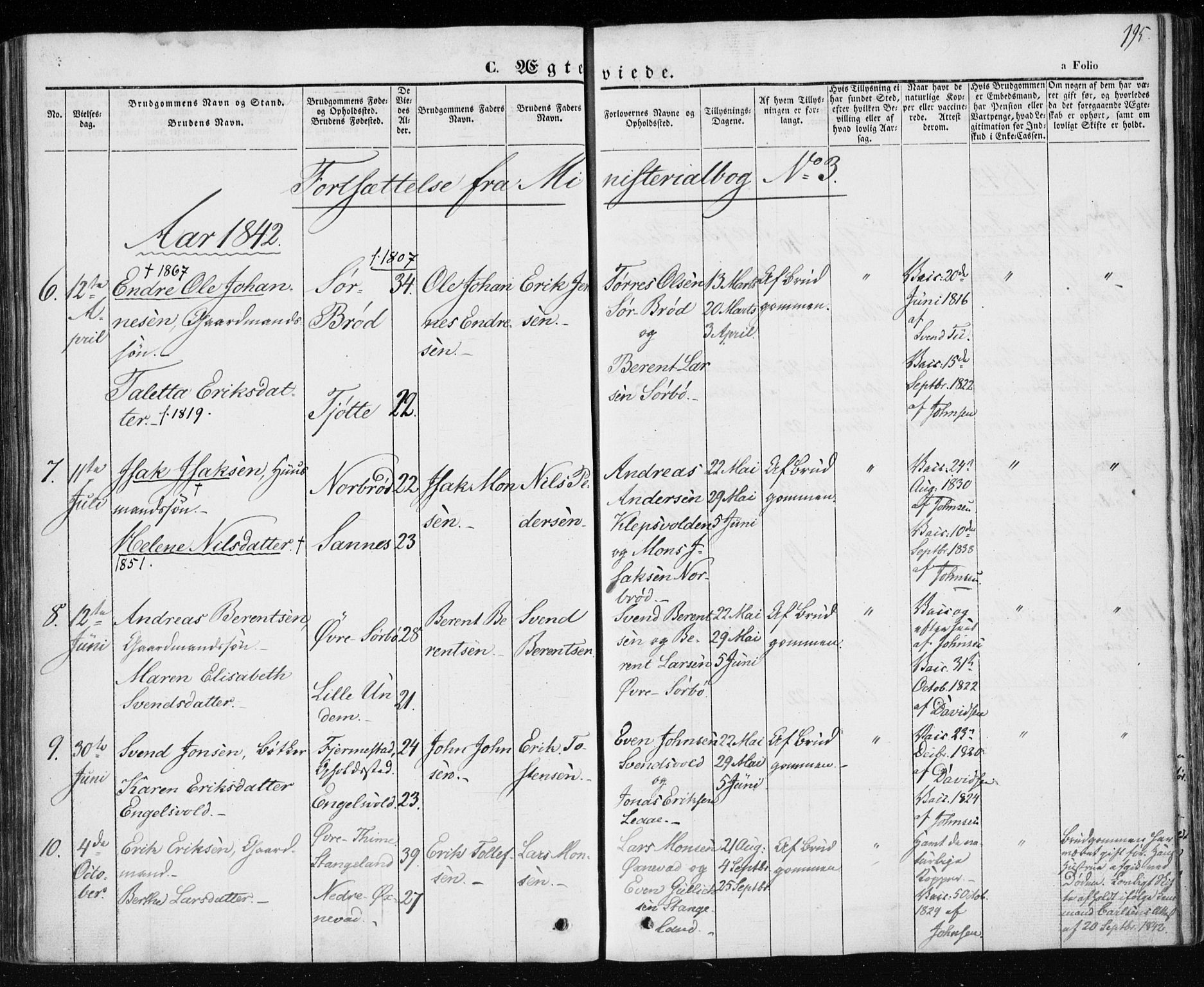 Klepp sokneprestkontor, SAST/A-101803/001/3/30BA/L0004: Parish register (official) no. A 4, 1842-1852, p. 195