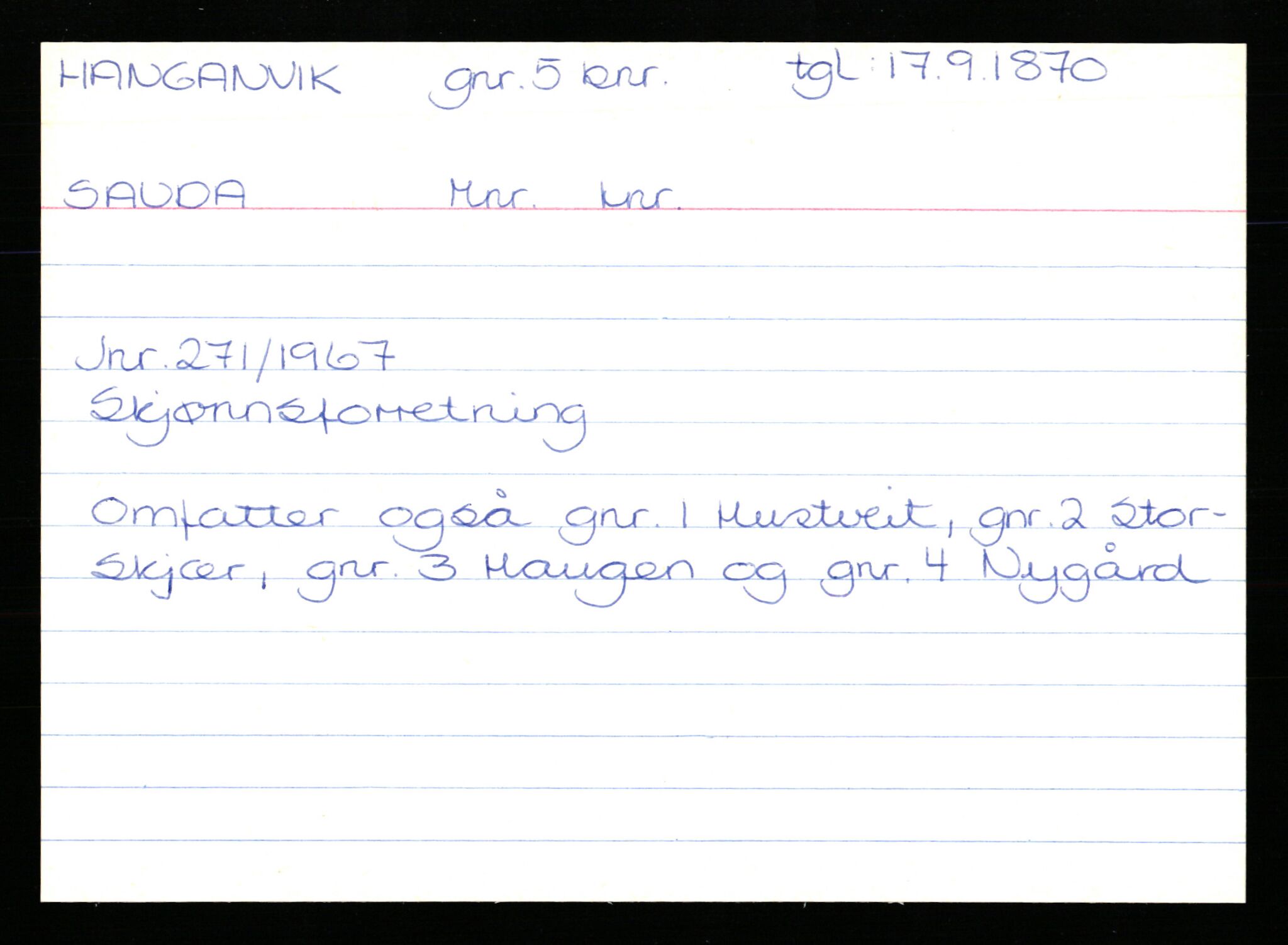 Statsarkivet i Stavanger, AV/SAST-A-101971/03/Y/Yk/L0015: Registerkort sortert etter gårdsnavn: Haneberg - Haugland nedre, 1750-1930, p. 130