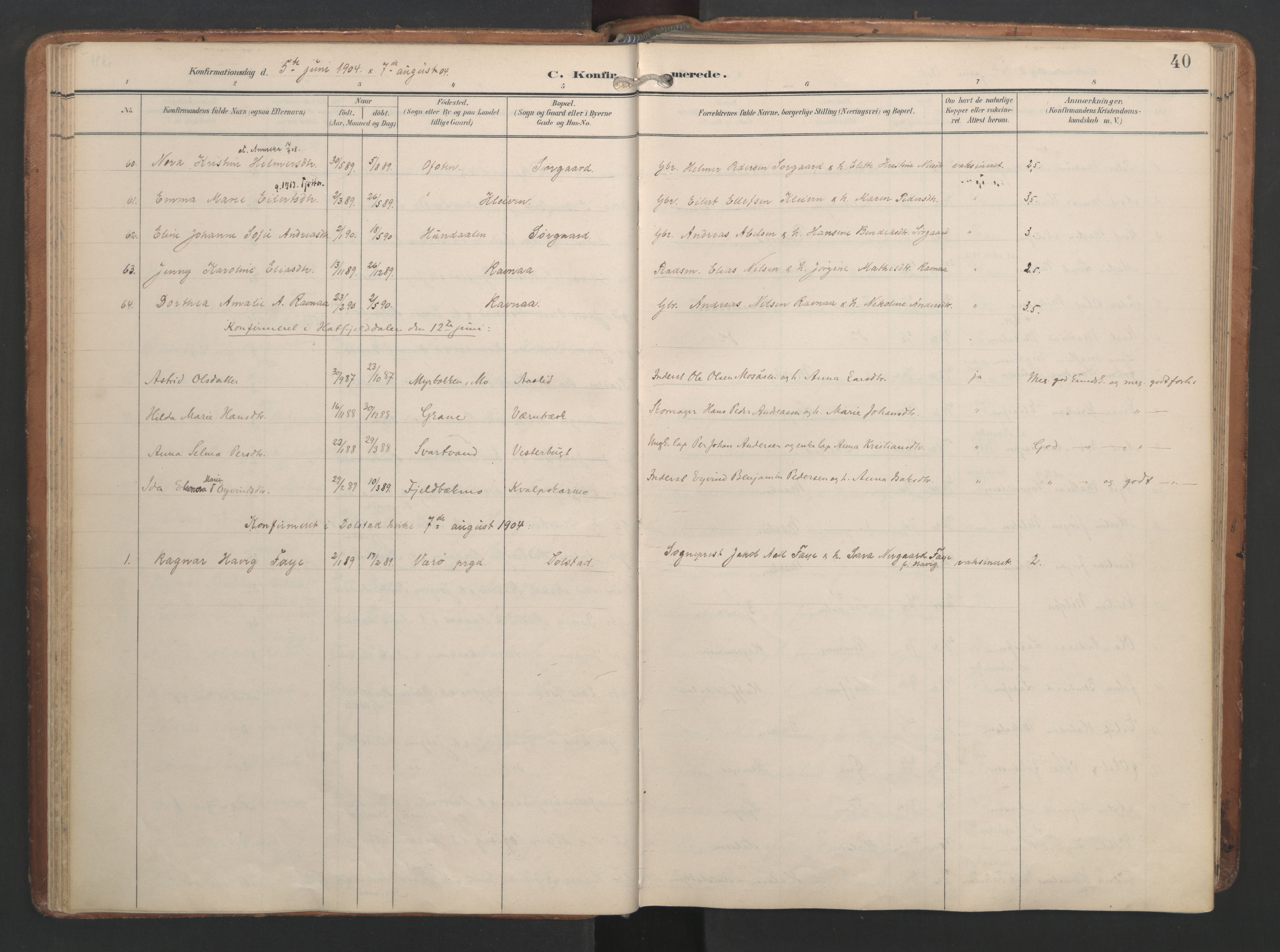 Ministerialprotokoller, klokkerbøker og fødselsregistre - Nordland, AV/SAT-A-1459/820/L0298: Parish register (official) no. 820A19, 1897-1915, p. 40