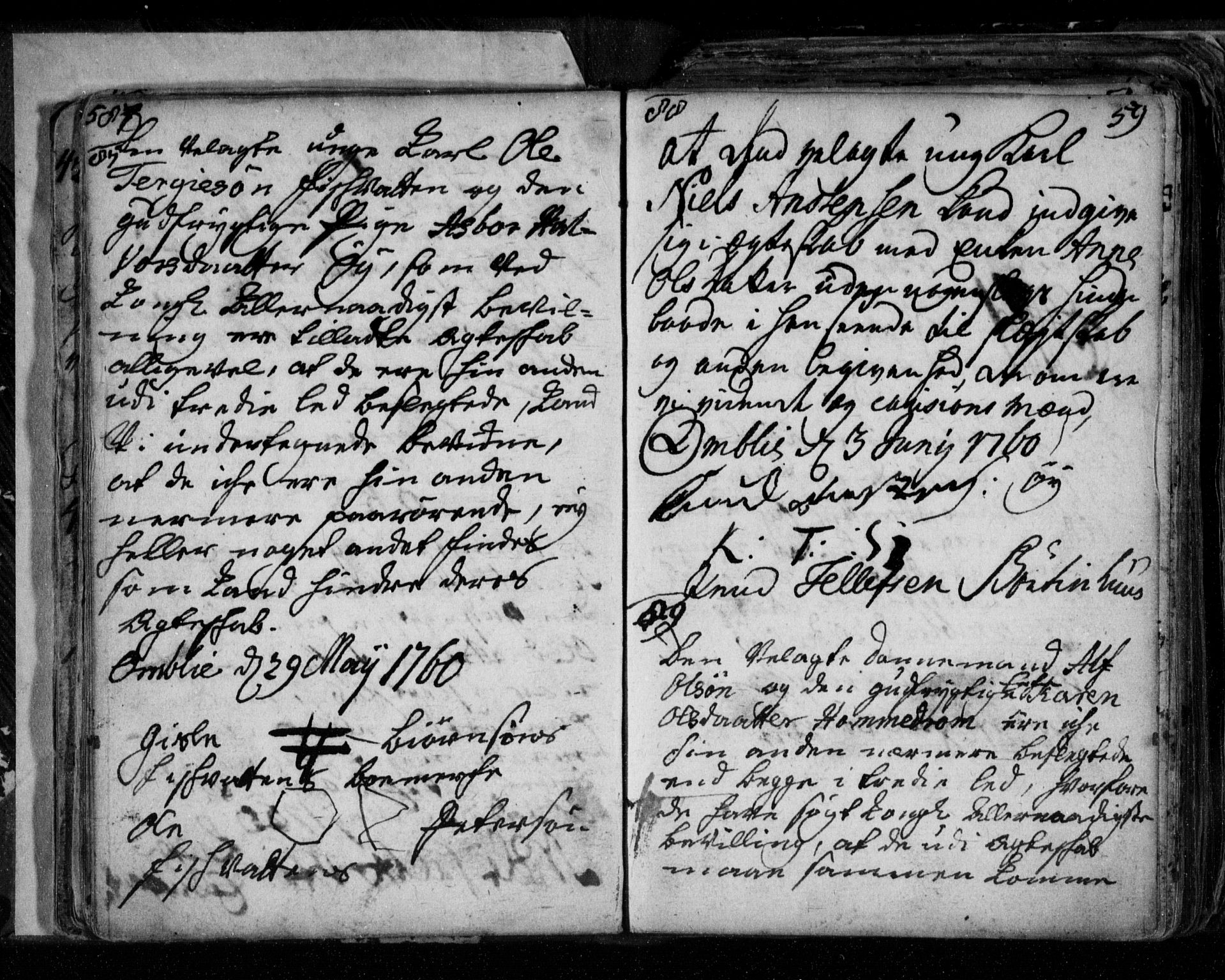 Åmli sokneprestkontor, AV/SAK-1111-0050/F/Fe/L0001: Best man's statements no. A VI 40, 1754-1799, p. 58-59