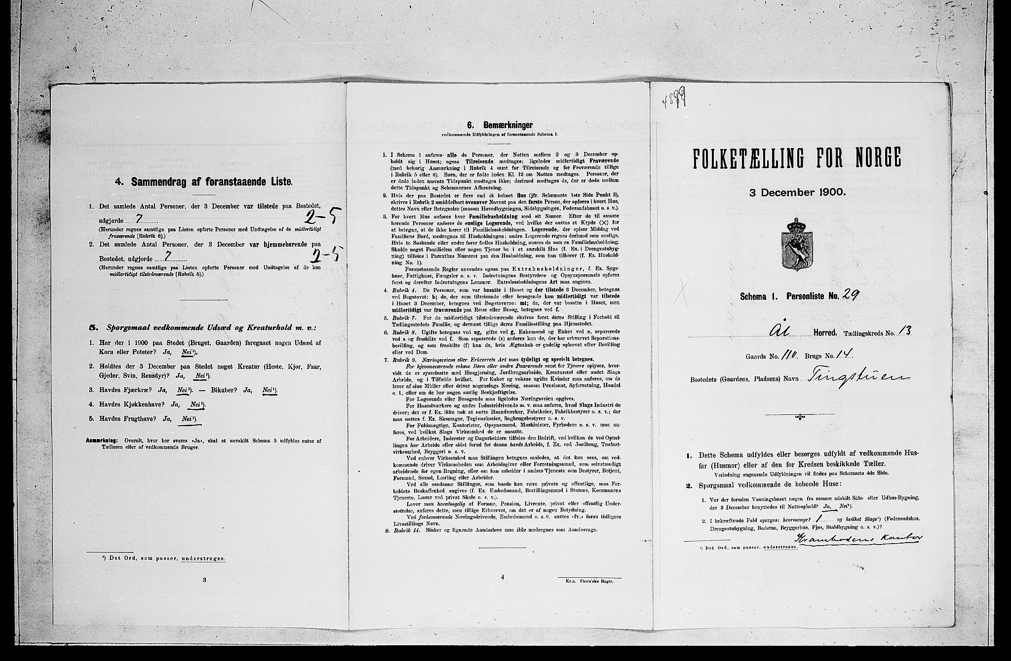 RA, 1900 census for Ål, 1900, p. 1056