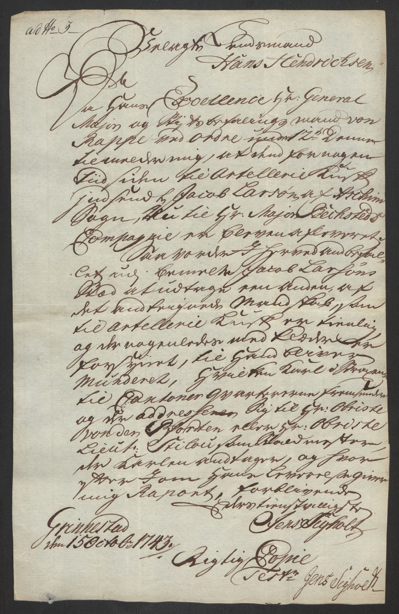 Kommanderende general (KG I) med Det norske krigsdirektorium, AV/RA-EA-5419/D/L0062: Stattholderens, stiftamtmenns og amtmenns brev, 1741-1745, p. 251