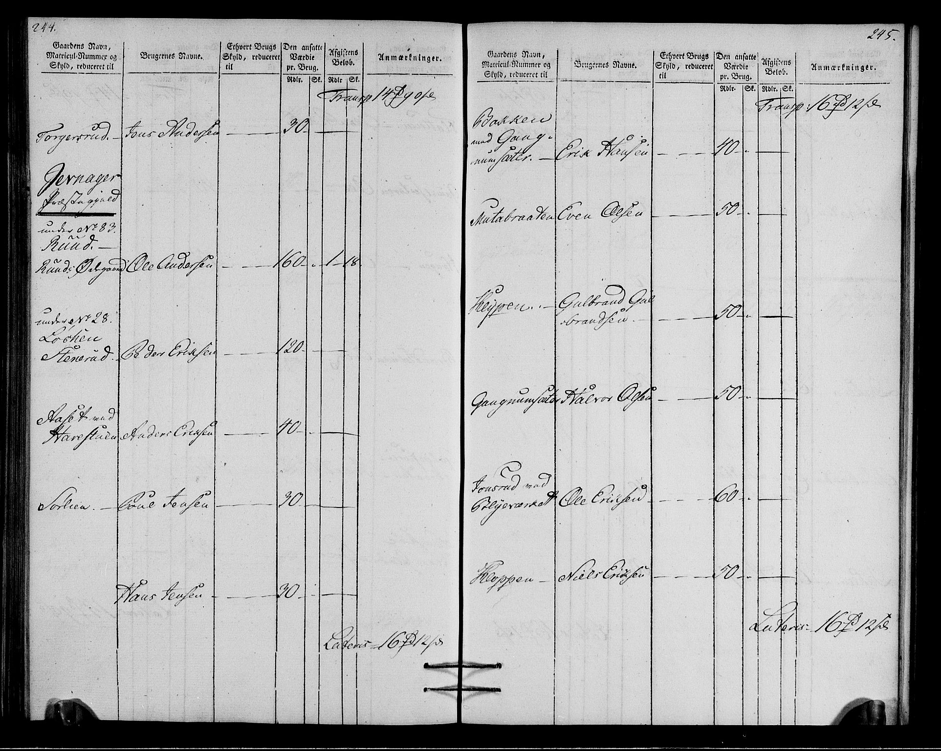 Rentekammeret inntil 1814, Realistisk ordnet avdeling, AV/RA-EA-4070/N/Ne/Nea/L0037: Toten fogderi. Oppebørselsregister, 1803-1804, p. 125