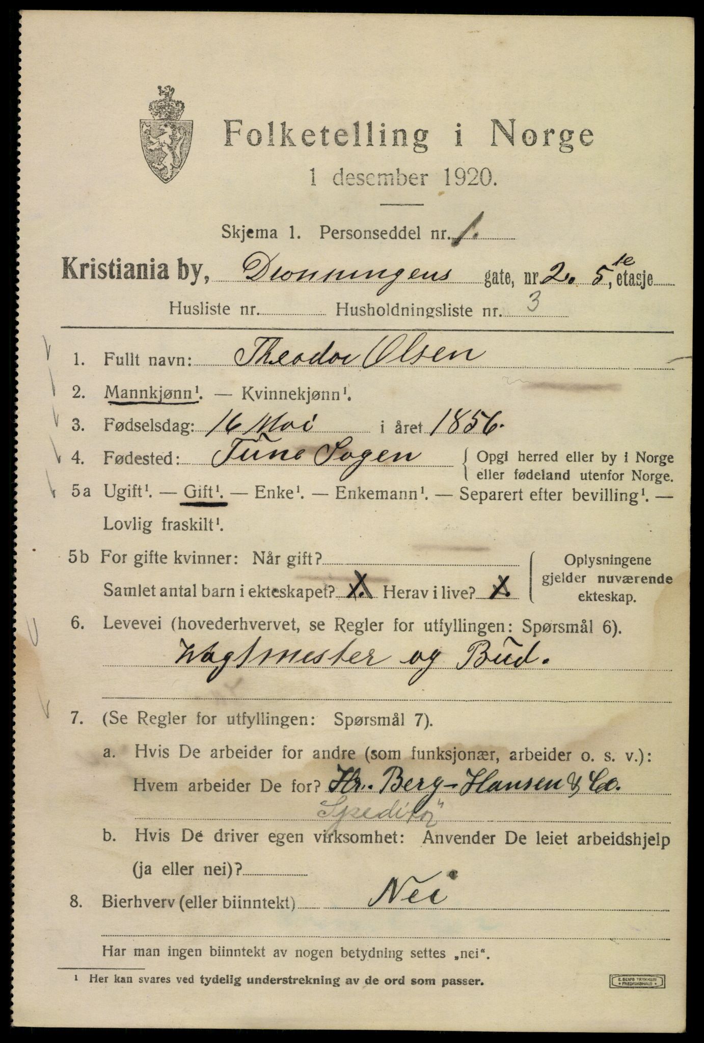 SAO, 1920 census for Kristiania, 1920, p. 203419