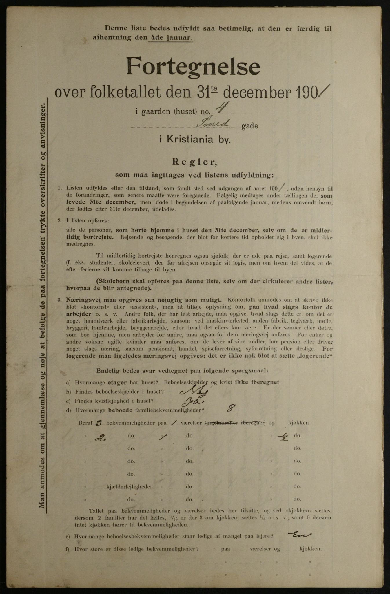 OBA, Municipal Census 1901 for Kristiania, 1901, p. 14966