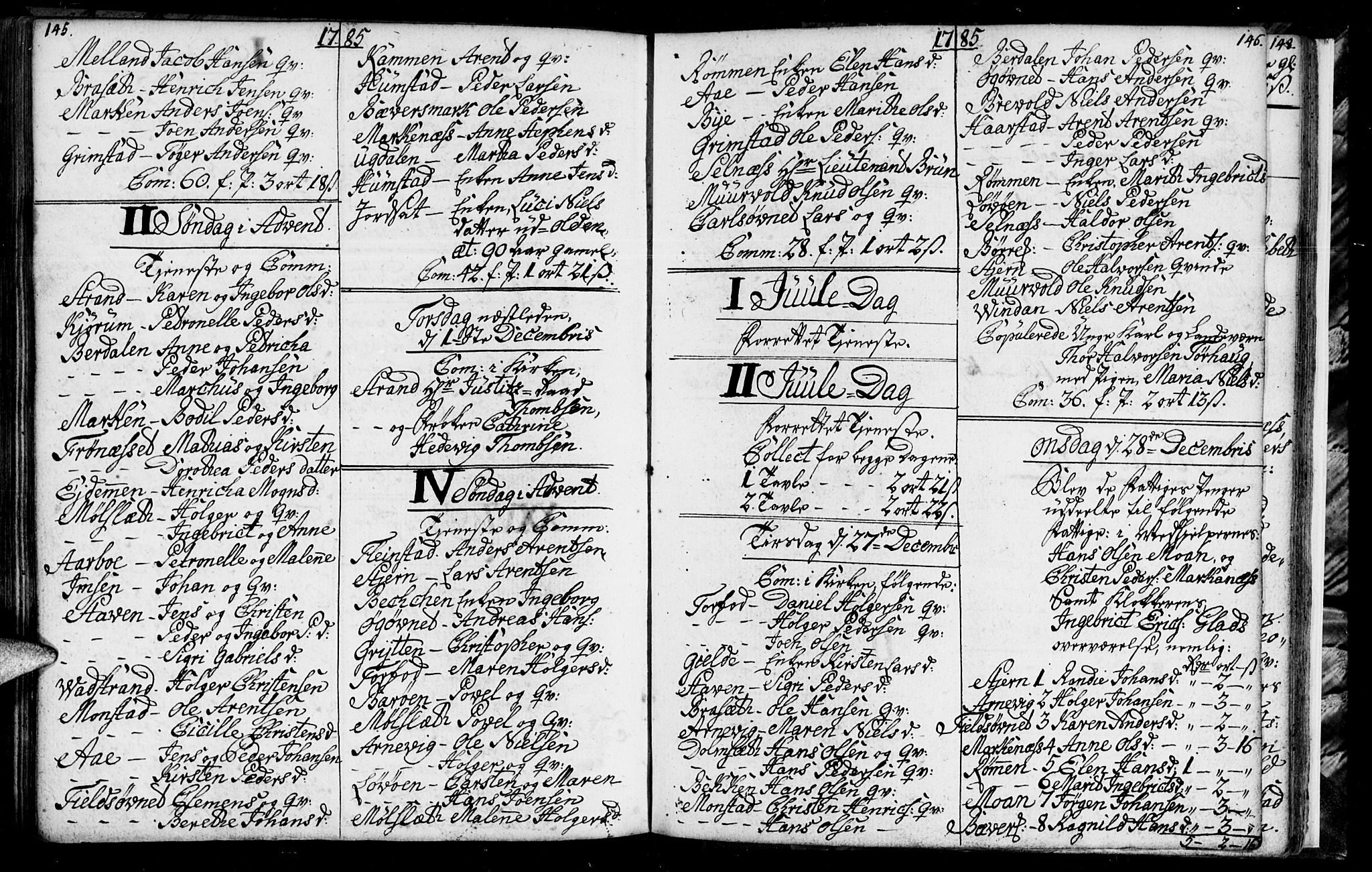 Ministerialprotokoller, klokkerbøker og fødselsregistre - Sør-Trøndelag, SAT/A-1456/655/L0685: Parish register (copy) no. 655C01, 1777-1788, p. 145-146
