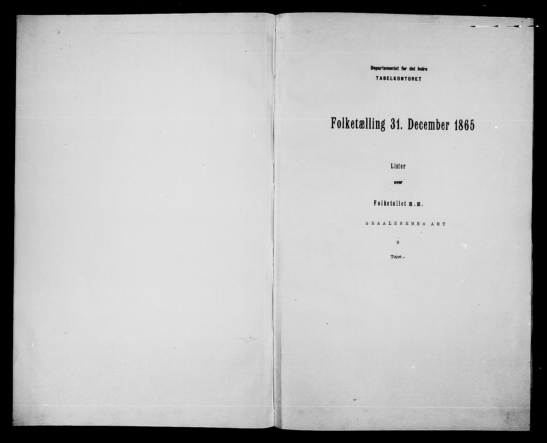 RA, 1865 census for Tune, 1865, p. 3