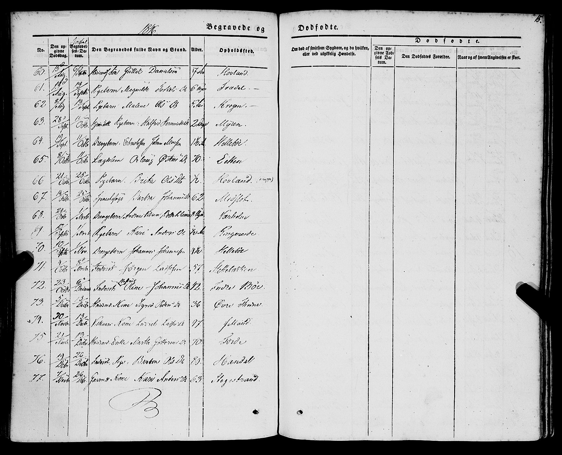 Lavik sokneprestembete, AV/SAB-A-80901: Parish register (official) no. A 3, 1843-1863, p. 15