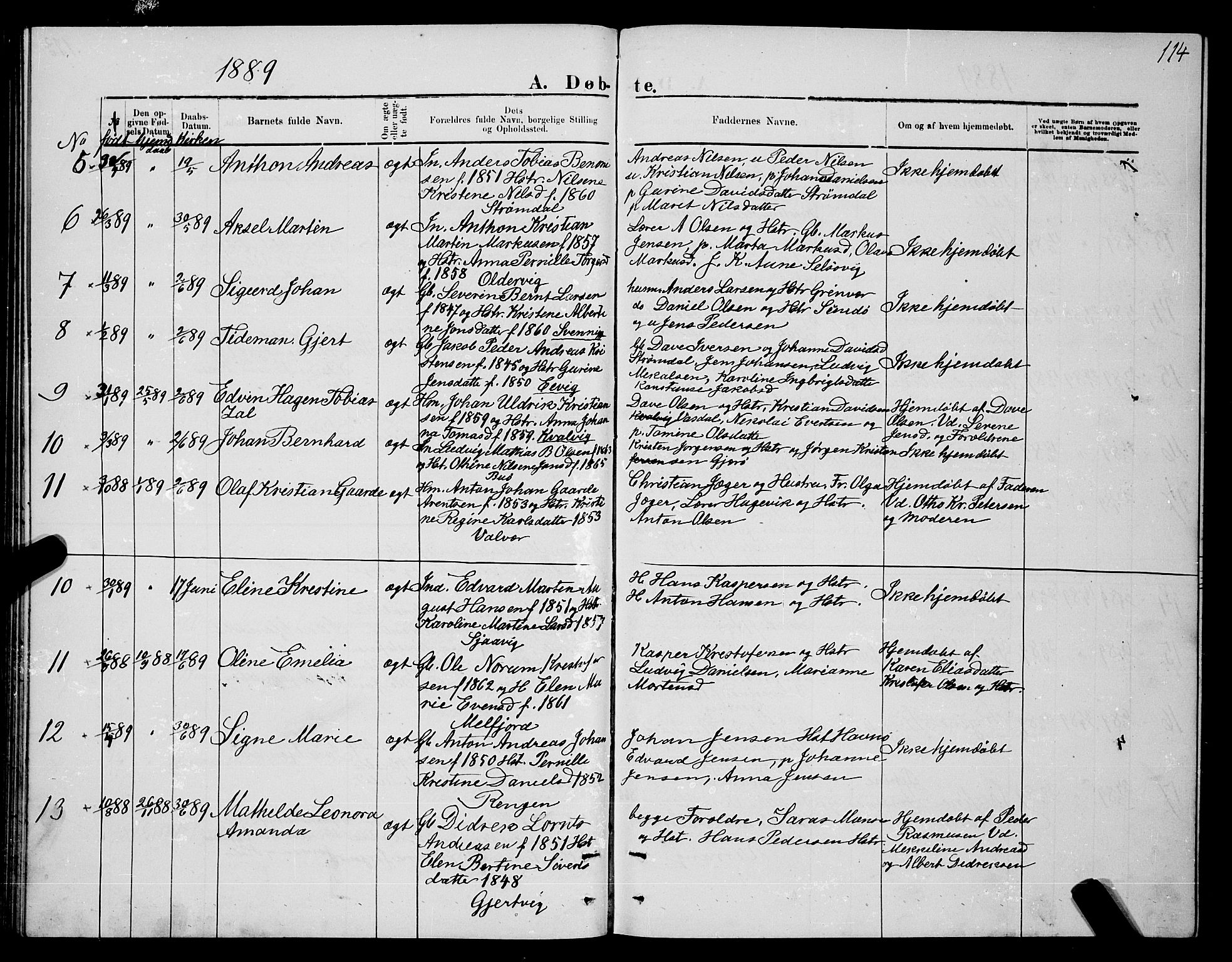 Ministerialprotokoller, klokkerbøker og fødselsregistre - Nordland, SAT/A-1459/841/L0620: Parish register (copy) no. 841C04, 1877-1896, p. 114