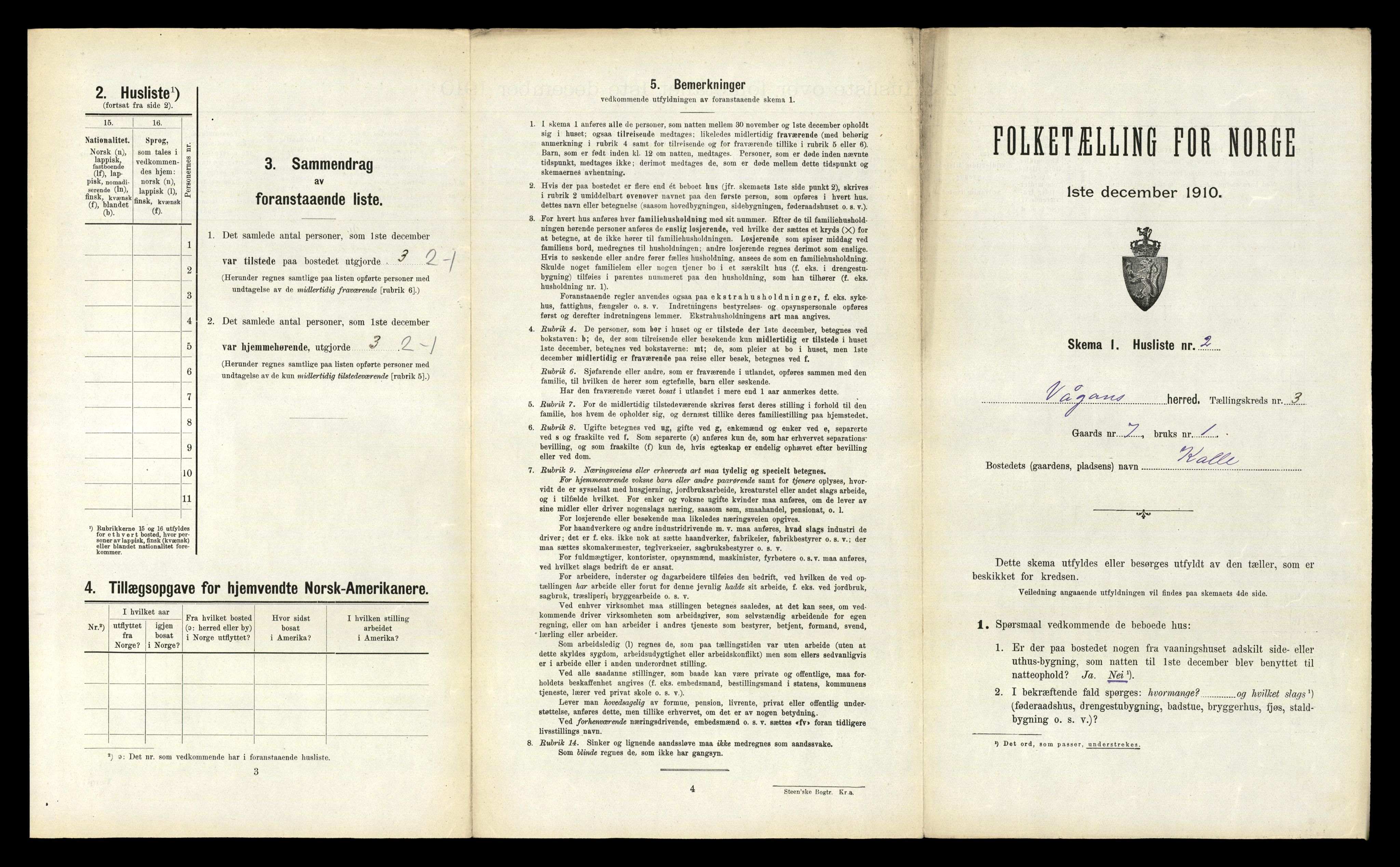 RA, 1910 census for Vågan, 1910, p. 269