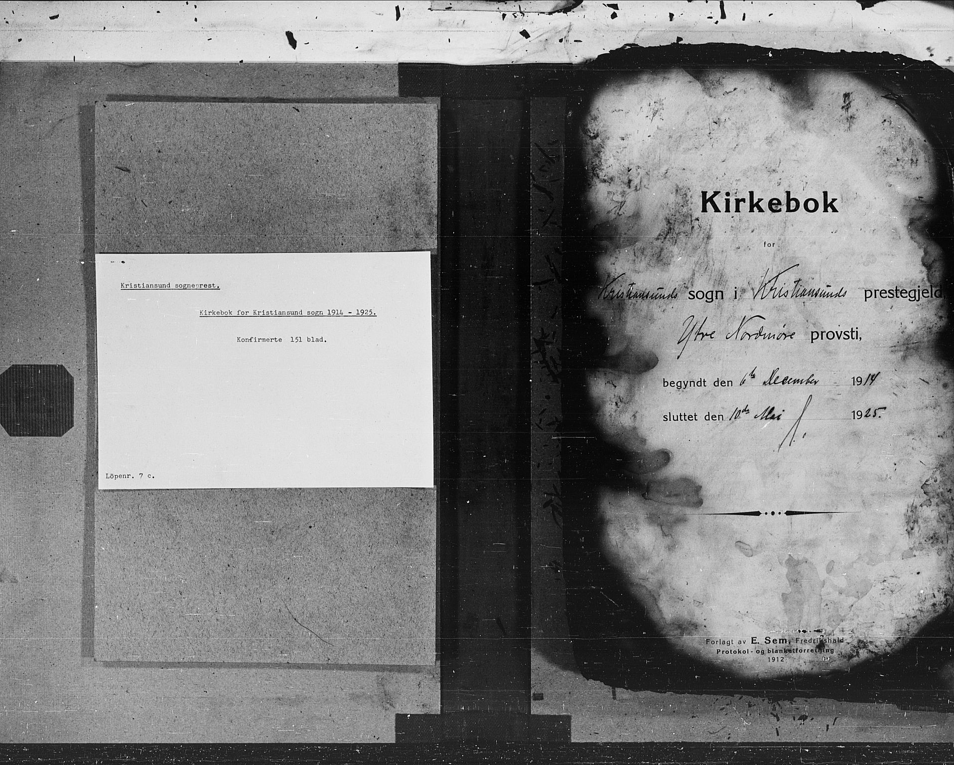 Kristiansund sokneprestkontor, SAT/A-1068/1/I/I1: Parish register (official) no. 7c, 1914-1925, p. 1