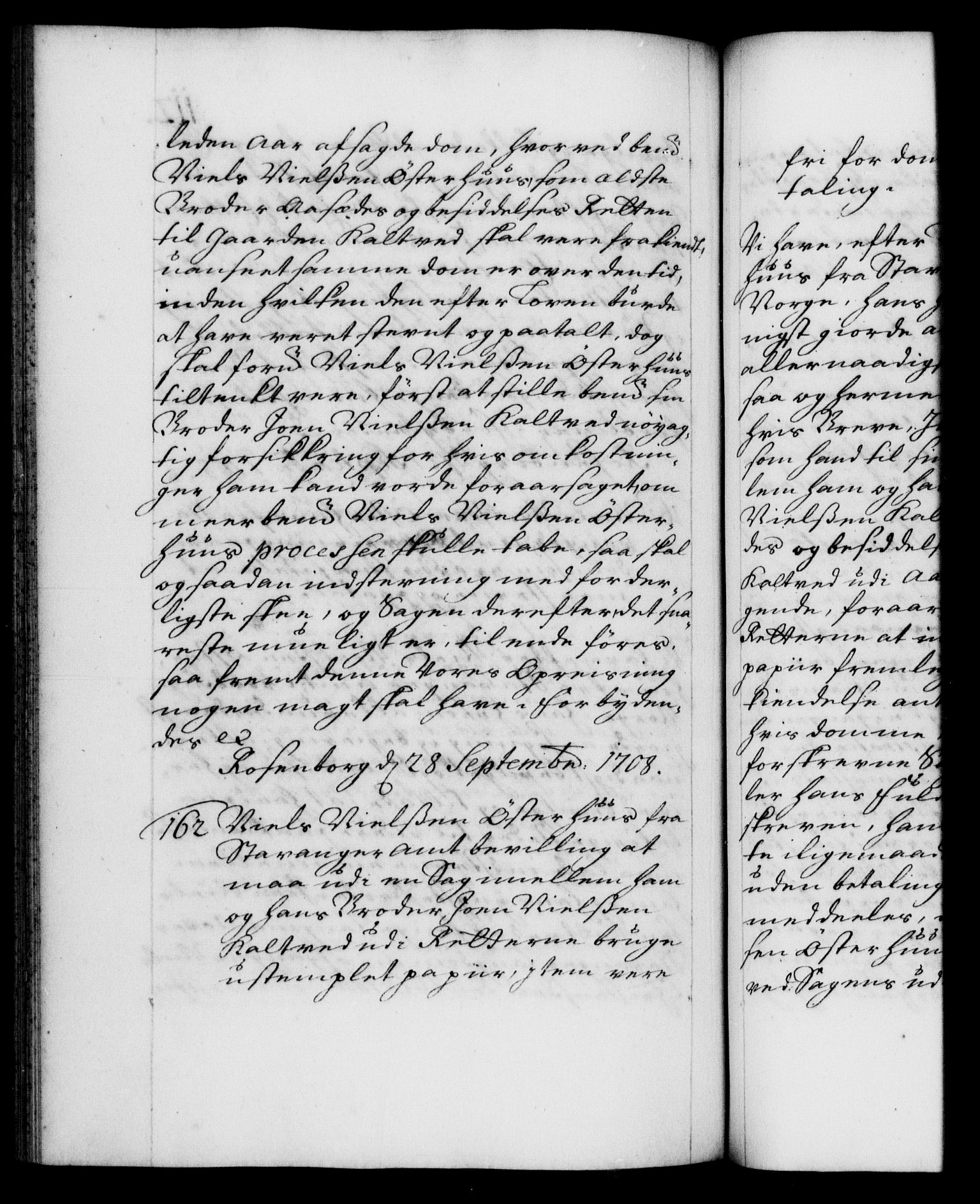 Danske Kanselli 1572-1799, RA/EA-3023/F/Fc/Fca/Fcaa/L0020: Norske registre, 1708-1711, p. 112b