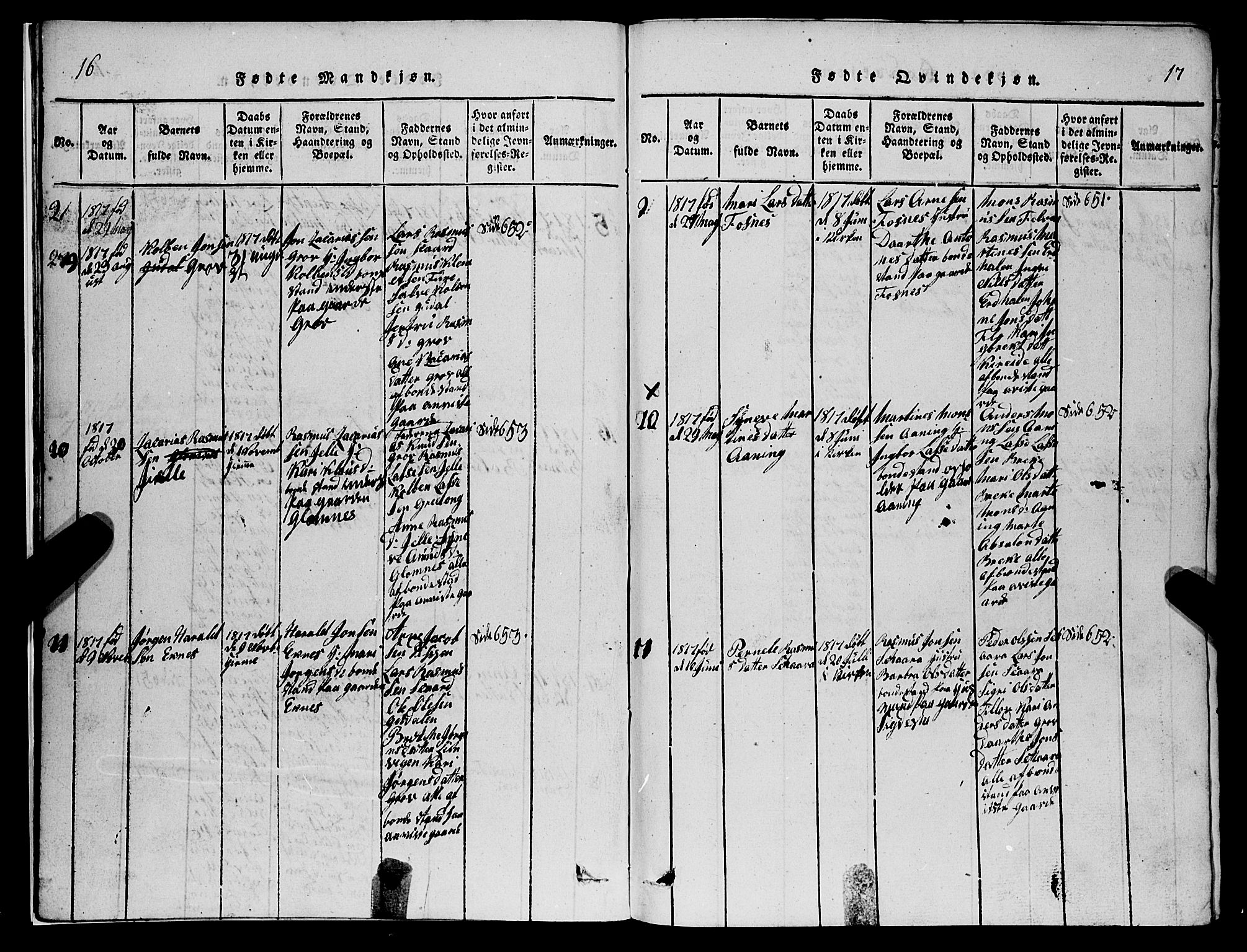 Stryn Sokneprestembete, SAB/A-82501: Parish register (copy) no. C 1, 1801-1845, p. 16-17