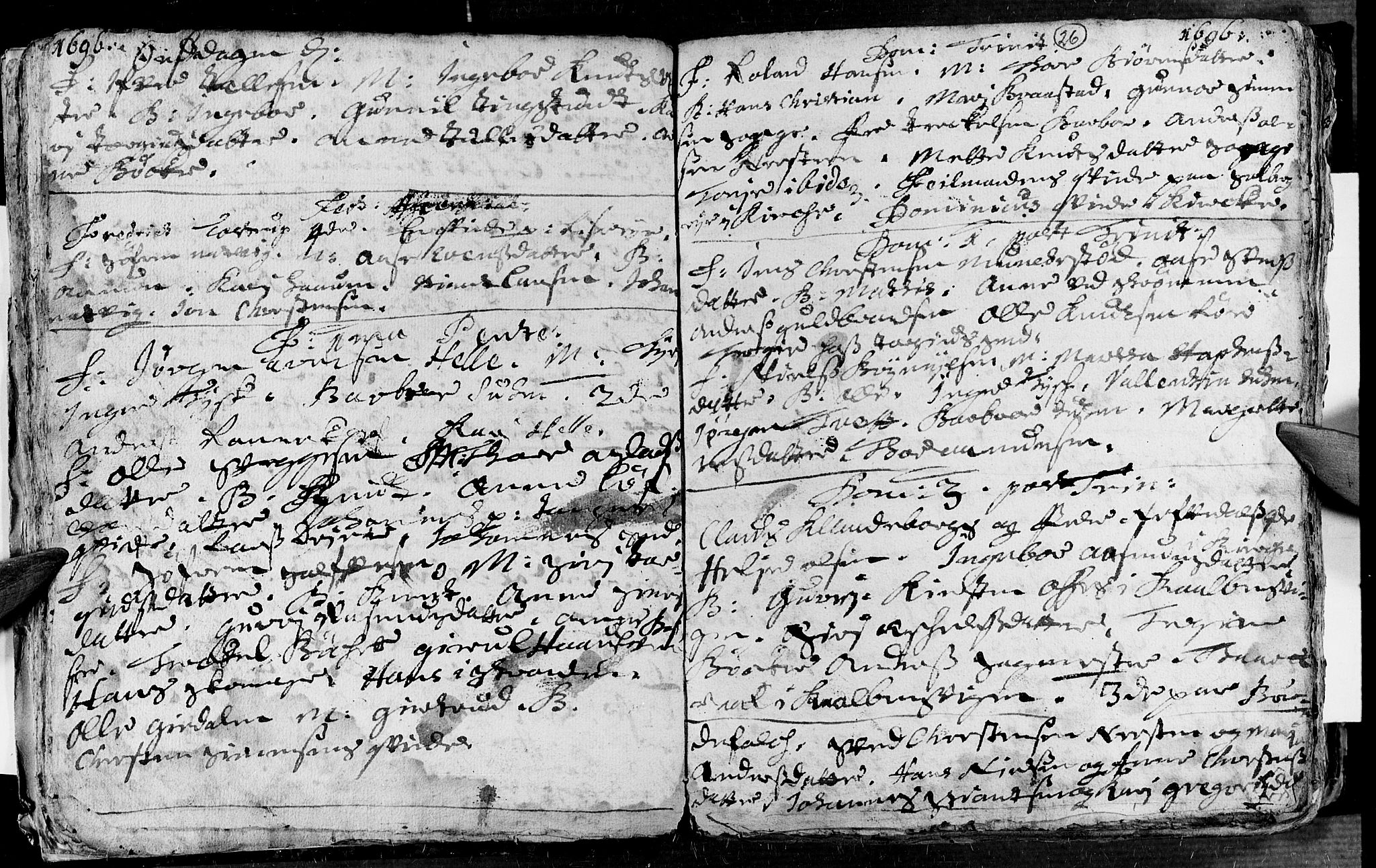 Øyestad sokneprestkontor, AV/SAK-1111-0049/F/Fa/L0002: Parish register (official) no. A 2, 1692-1722, p. 26