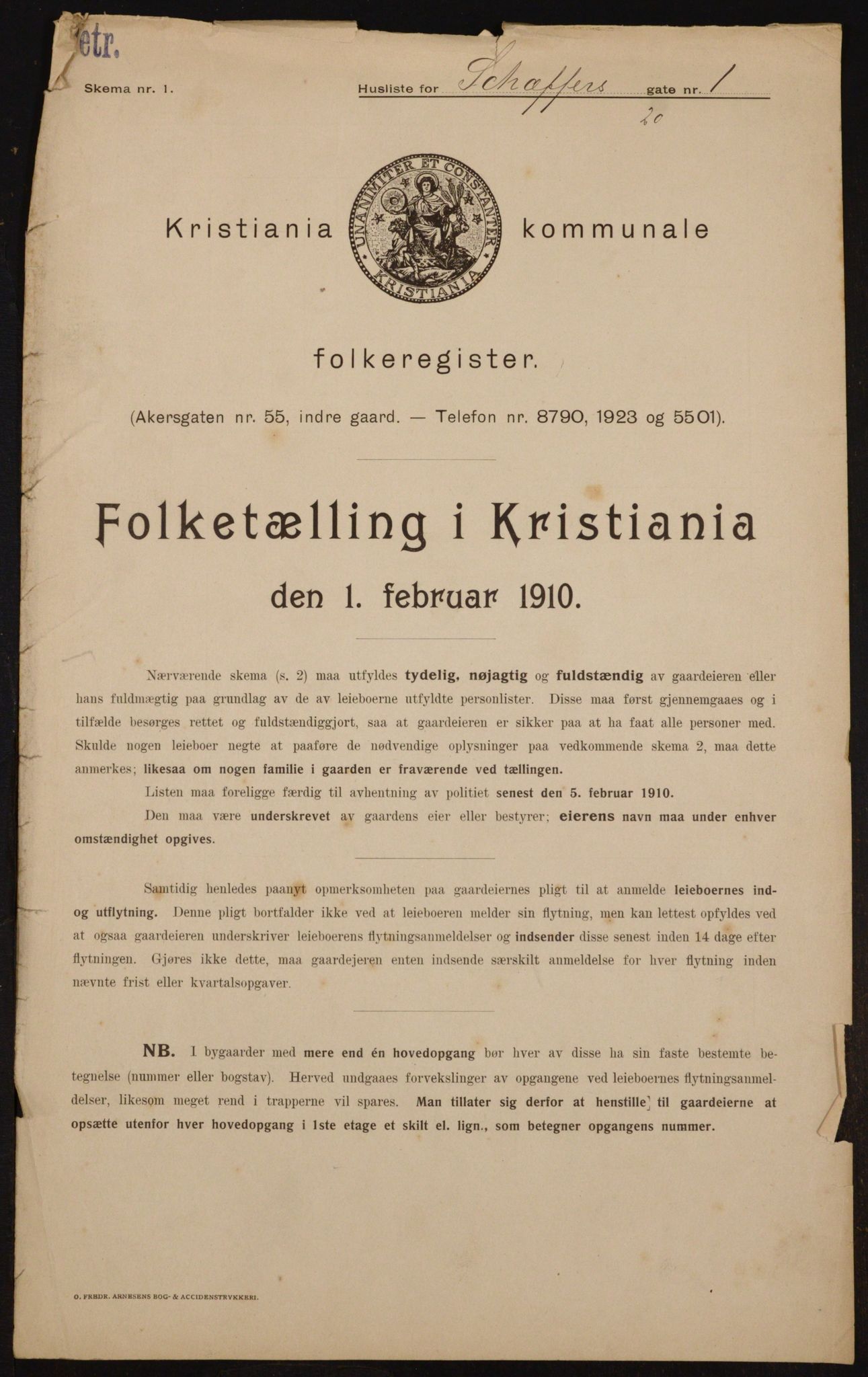 OBA, Municipal Census 1910 for Kristiania, 1910, p. 88758