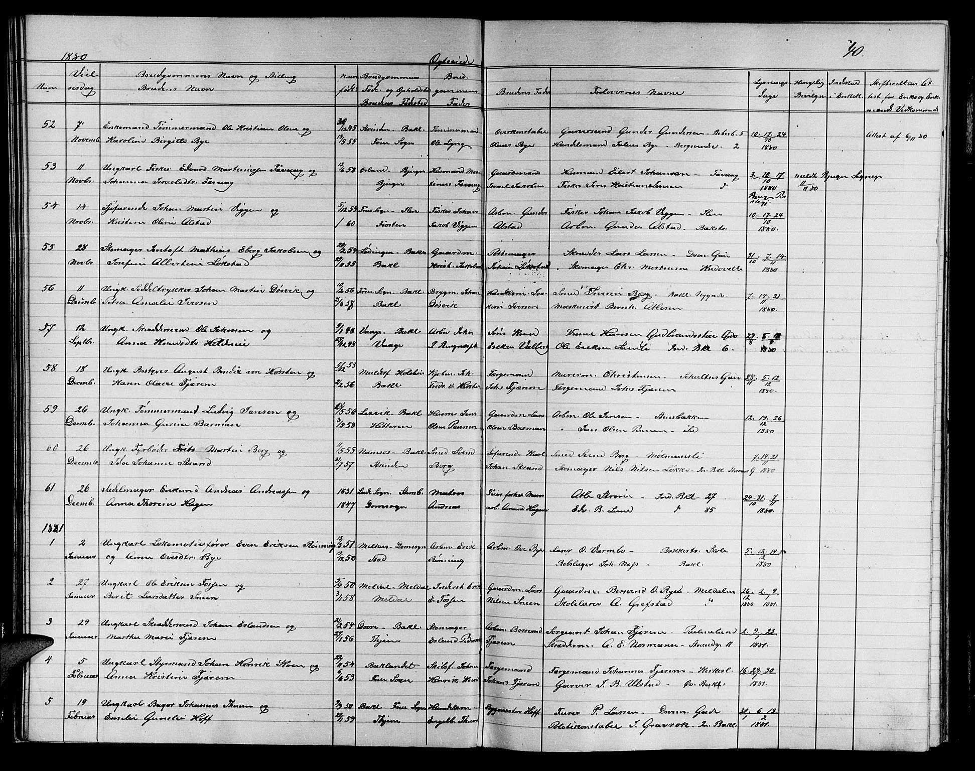 Ministerialprotokoller, klokkerbøker og fødselsregistre - Sør-Trøndelag, AV/SAT-A-1456/604/L0221: Parish register (copy) no. 604C04, 1870-1885, p. 40