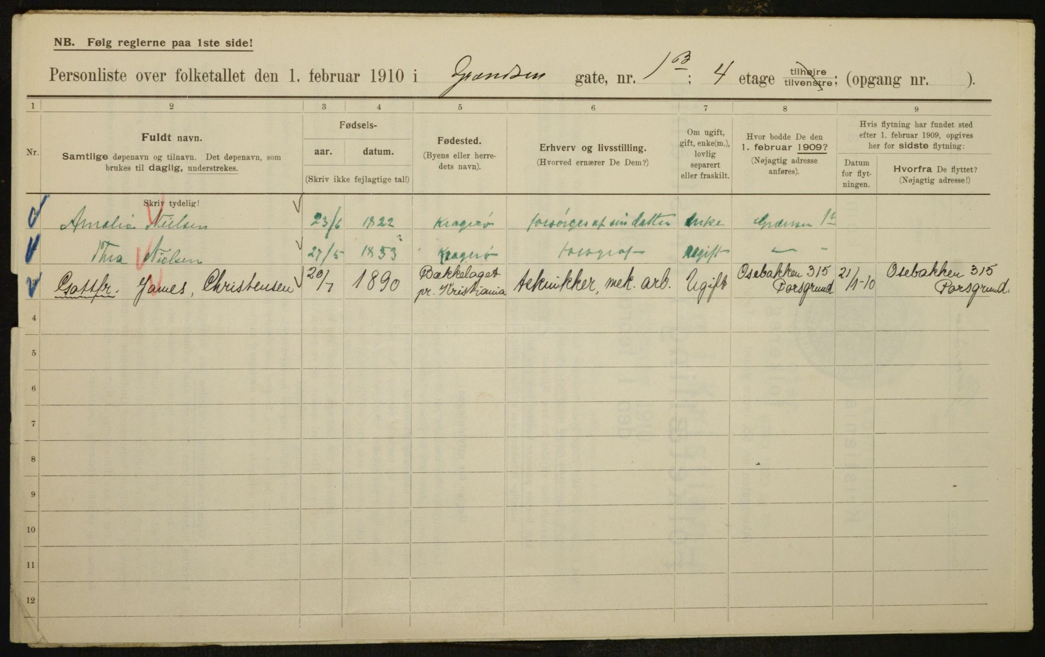 OBA, Municipal Census 1910 for Kristiania, 1910, p. 28225