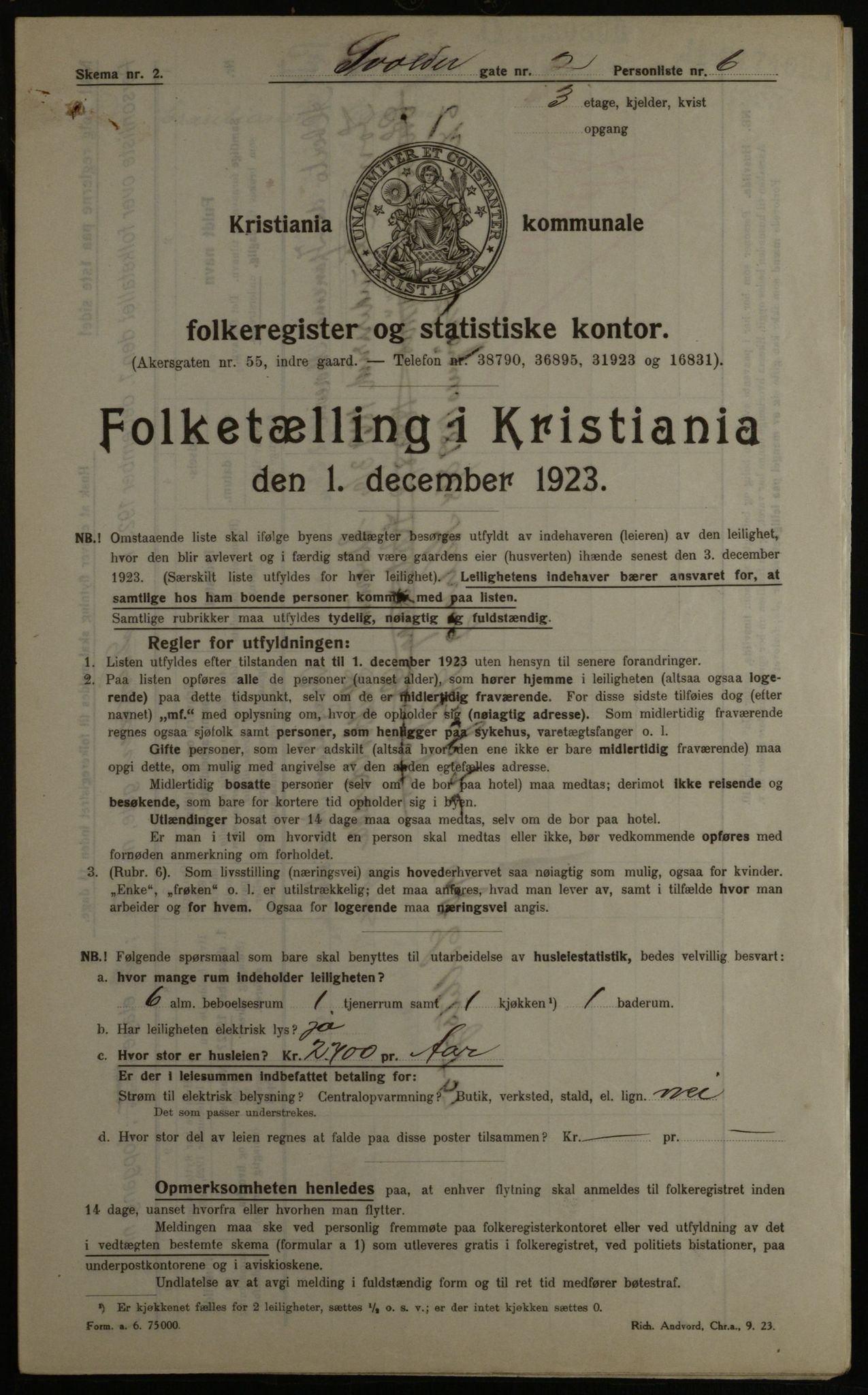 OBA, Municipal Census 1923 for Kristiania, 1923, p. 117641