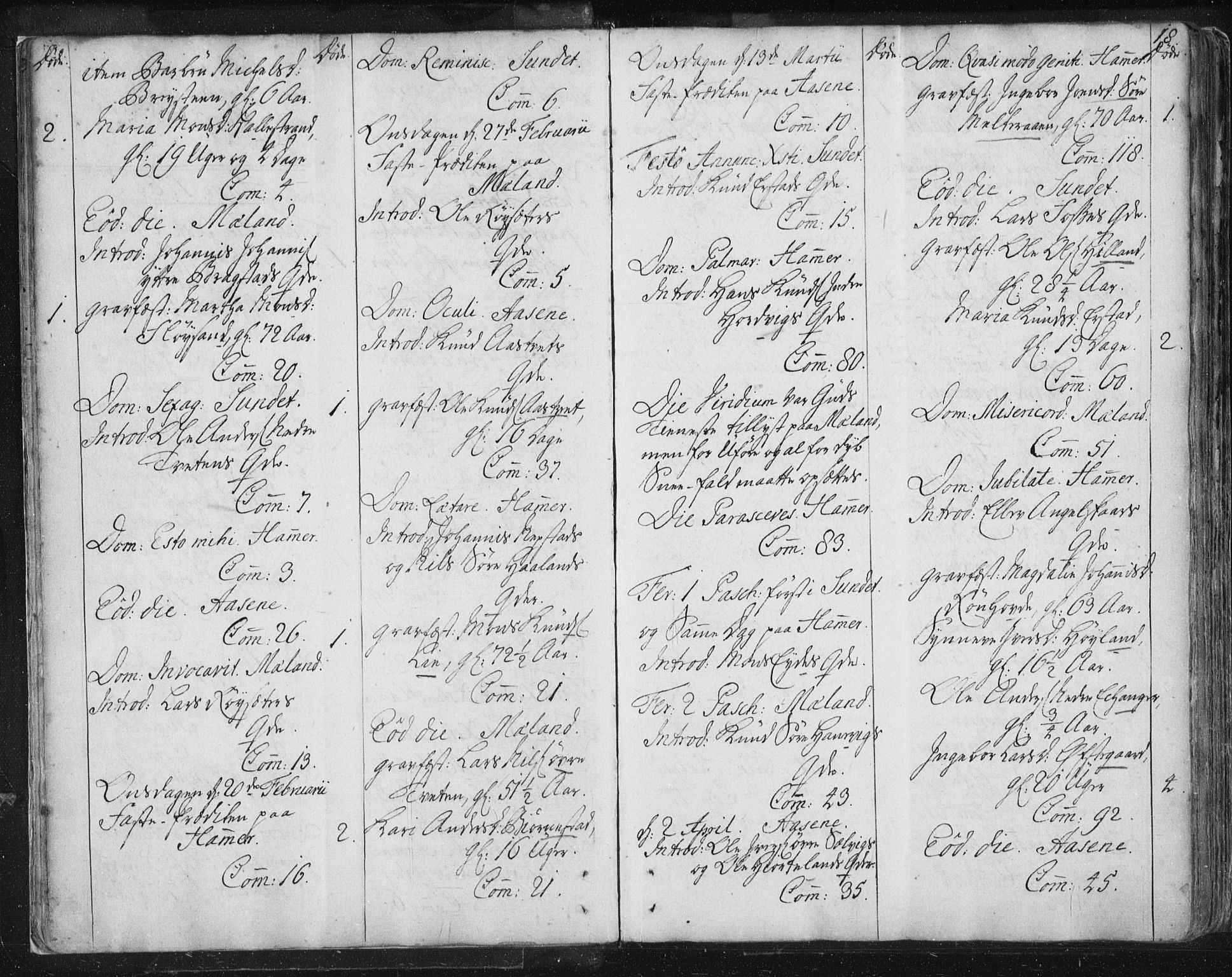 Hamre sokneprestembete, SAB/A-75501/H/Ha/Haa/Haaa/L0008: Parish register (official) no. A 8, 1778-1804, p. 18