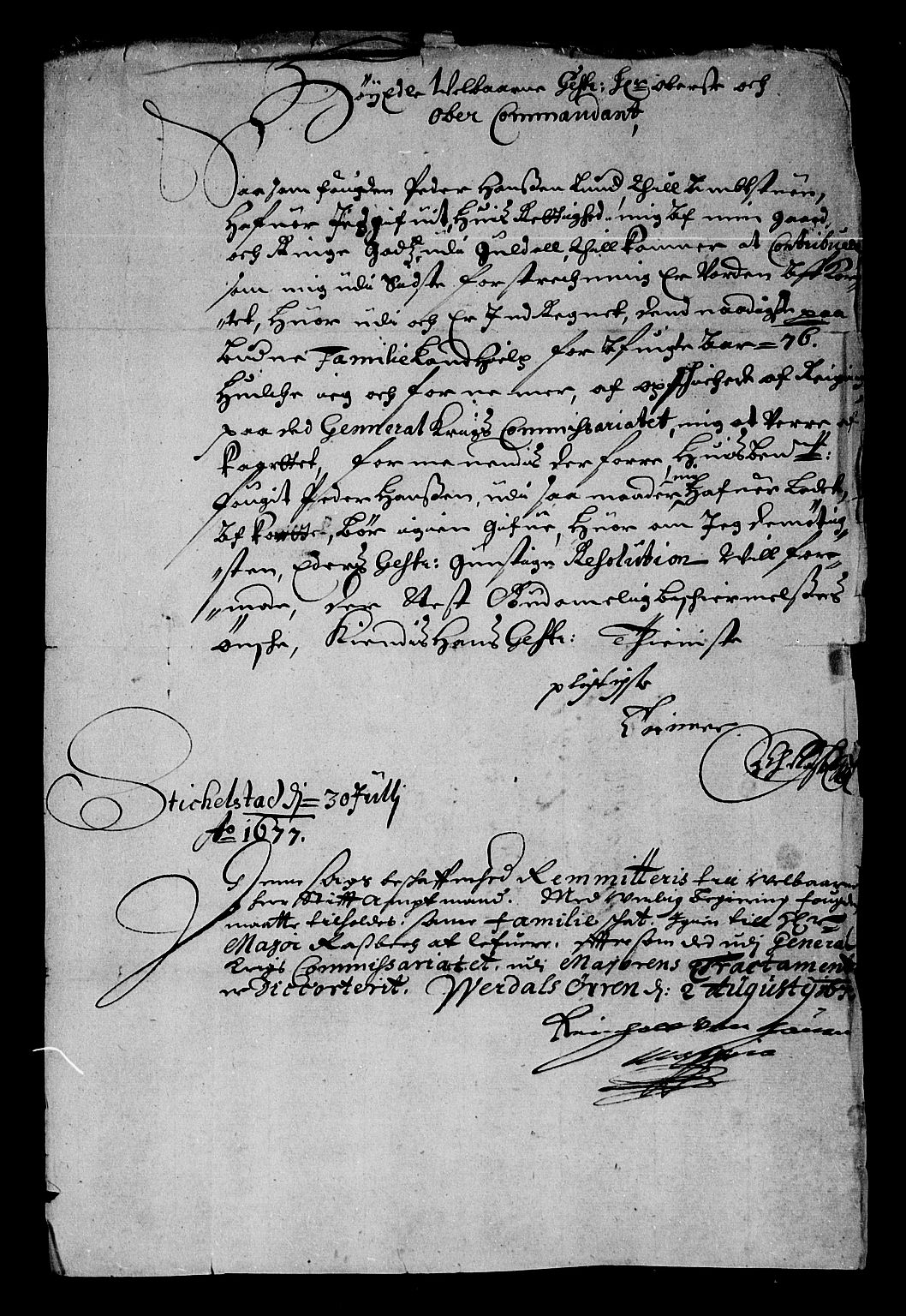 Rentekammeret inntil 1814, Reviderte regnskaper, Stiftamtstueregnskaper, Trondheim stiftamt og Nordland amt, AV/RA-EA-6044/R/Re/L0046: Trondheim stiftamt og Nordland amt, 1677