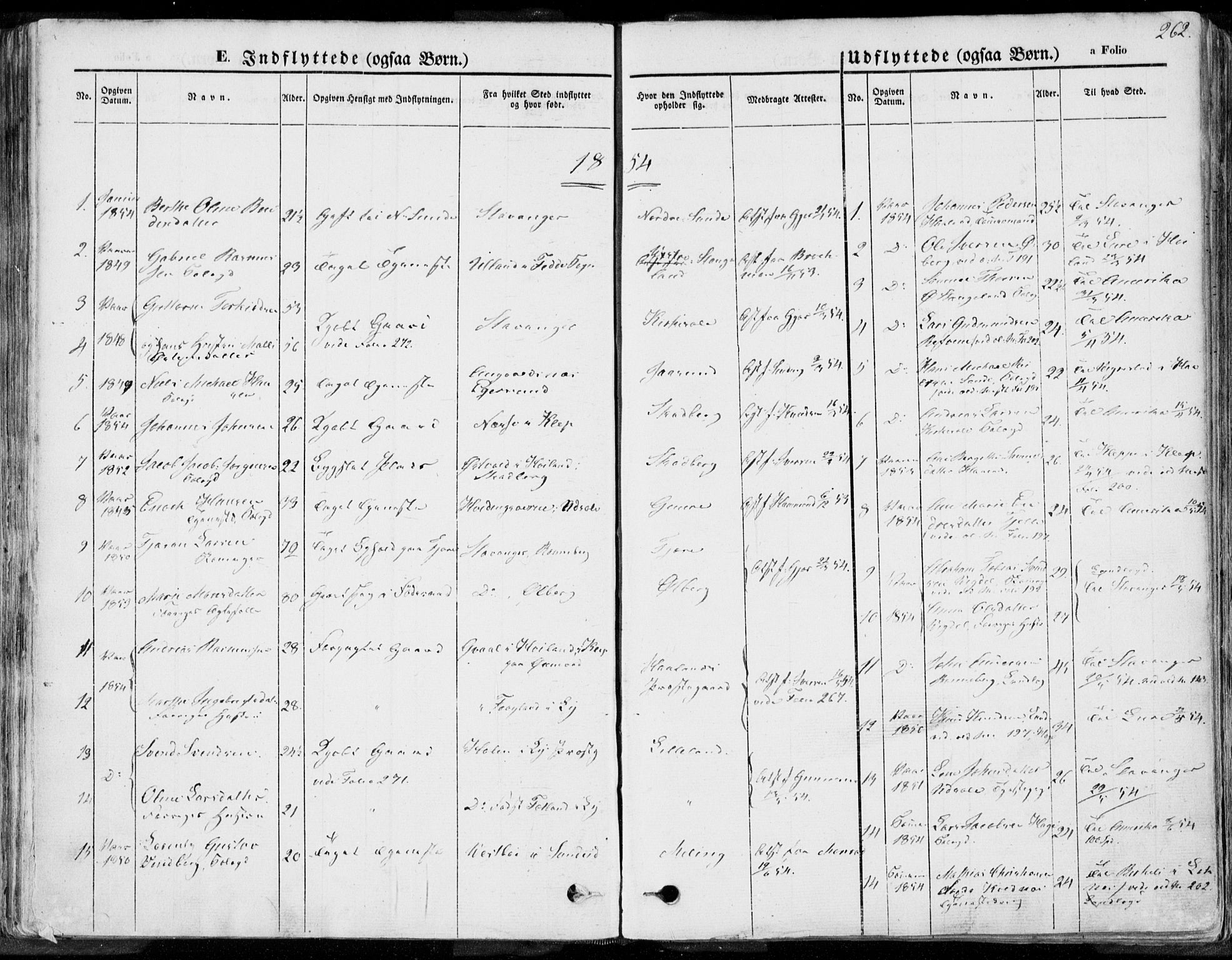 Håland sokneprestkontor, SAST/A-101802/001/30BA/L0008: Parish register (official) no. A 7.2, 1854-1870, p. 262