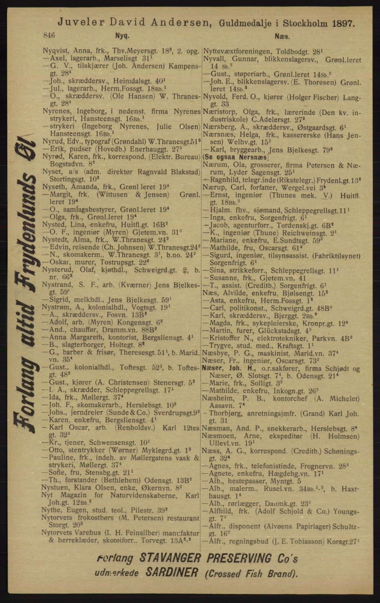 Kristiania/Oslo adressebok, PUBL/-, 1913, p. 858