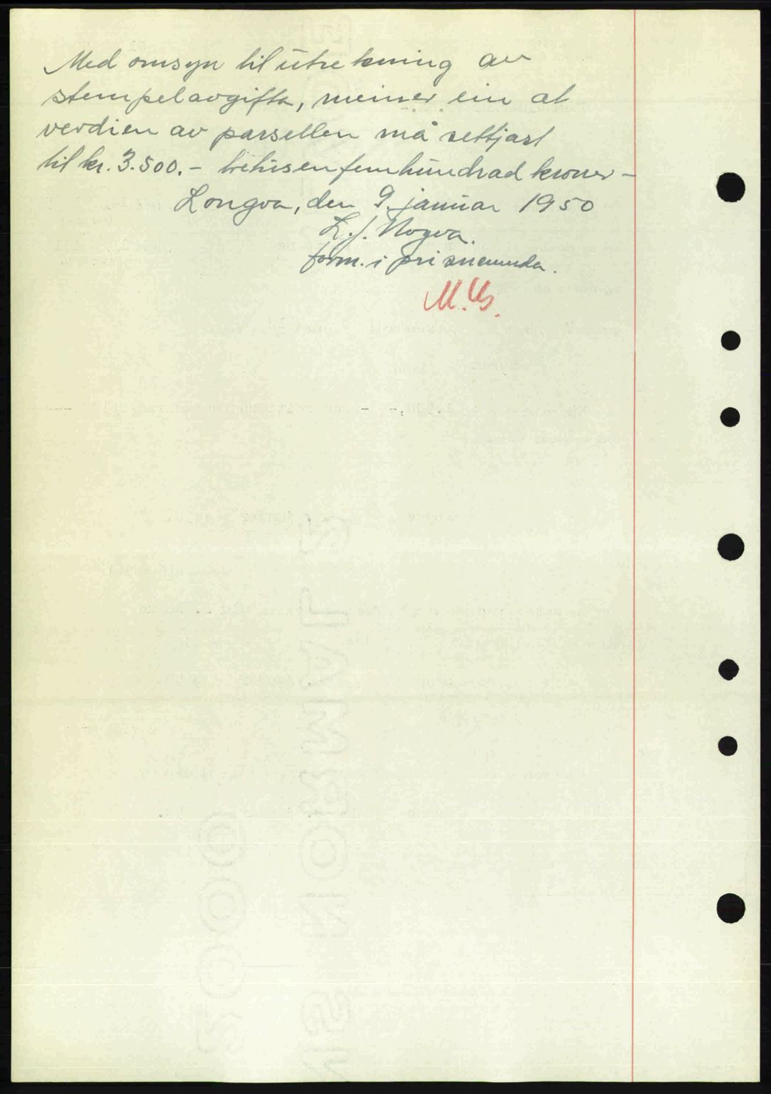 Nordre Sunnmøre sorenskriveri, AV/SAT-A-0006/1/2/2C/2Ca: Mortgage book no. A33, 1949-1950, Diary no: : 81/1950