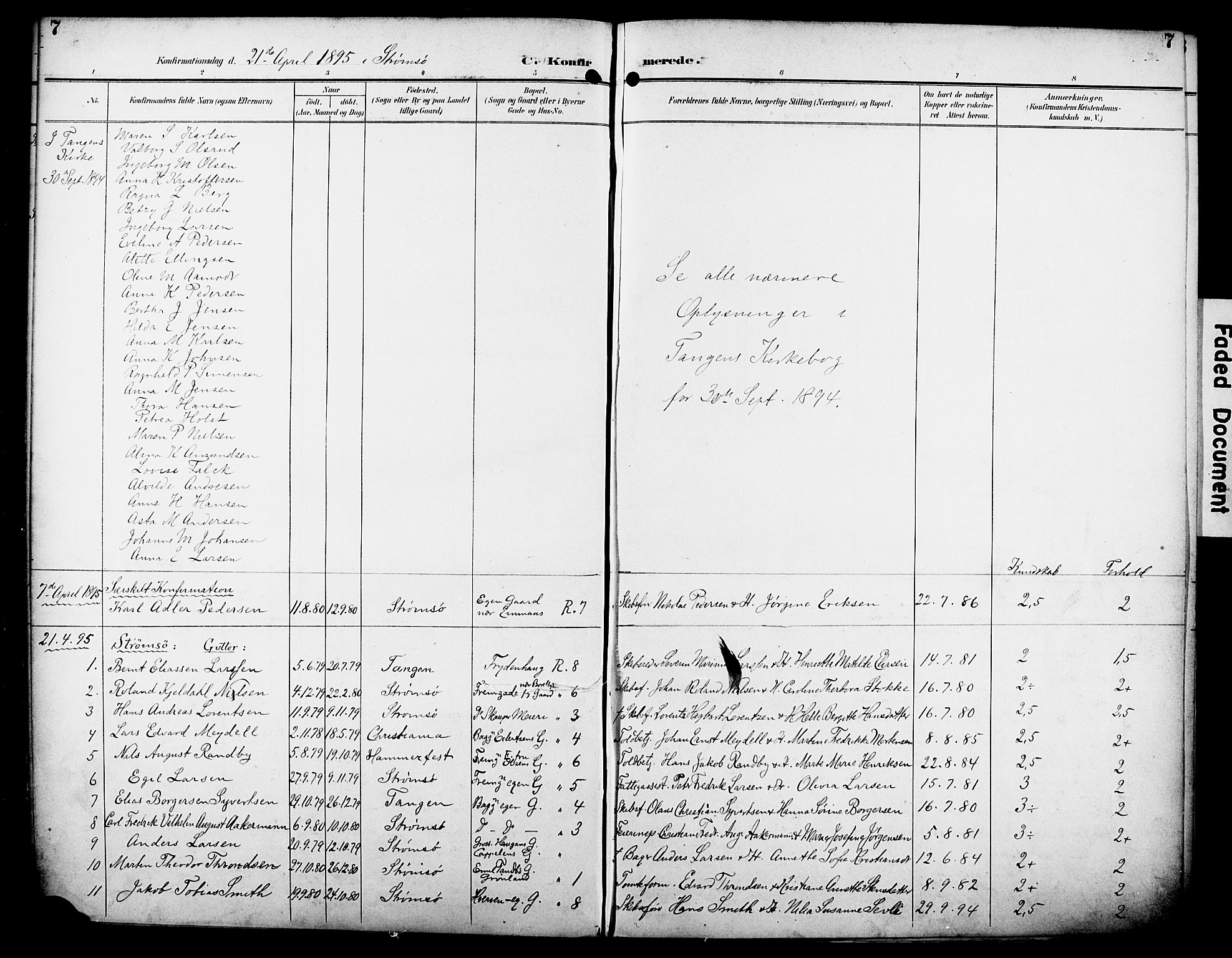 Strømsø kirkebøker, AV/SAKO-A-246/F/Fa/L0025: Parish register (official) no. I 25, 1893-1922, p. 7