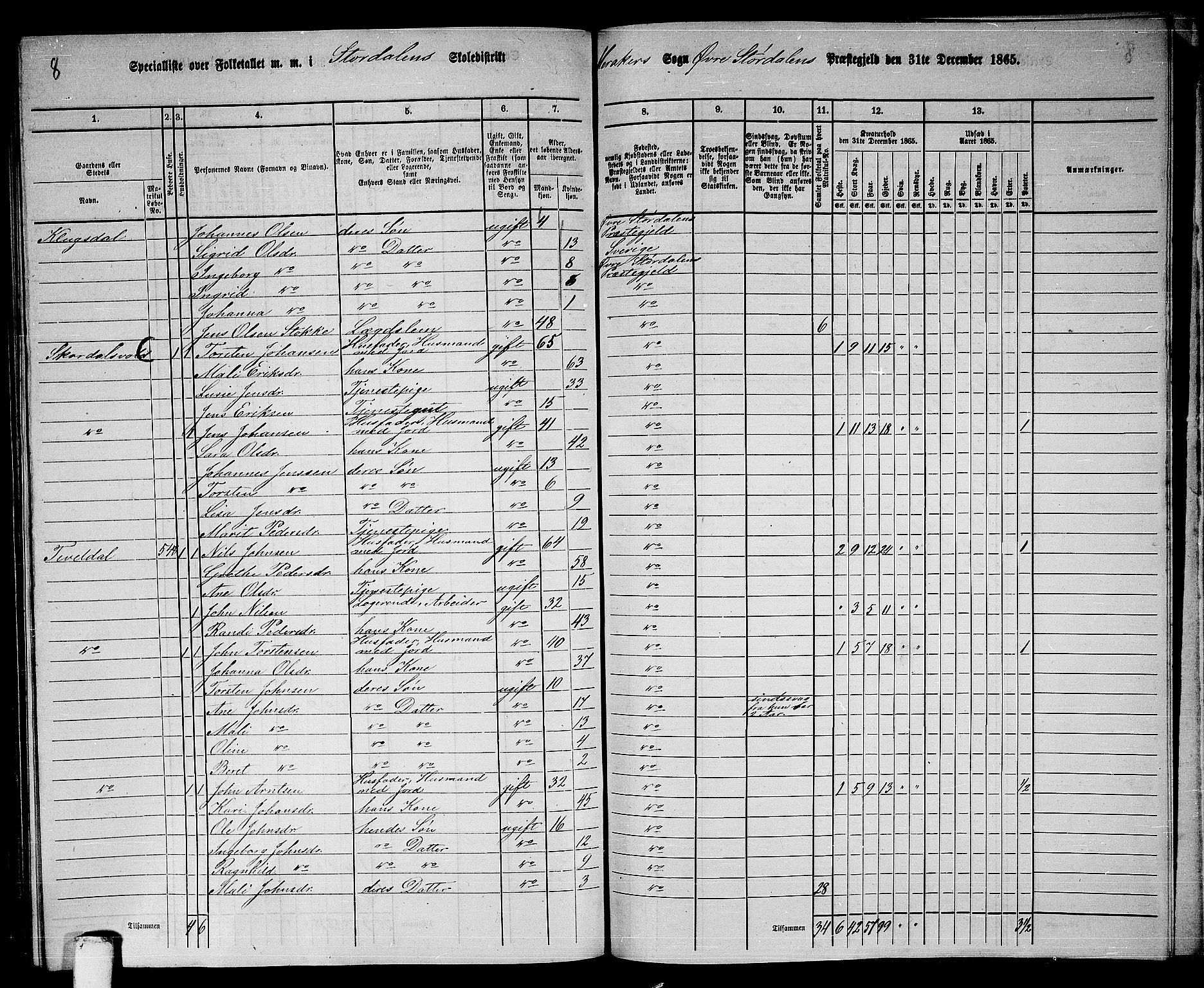 RA, 1865 census for Øvre Stjørdal, 1865, p. 203