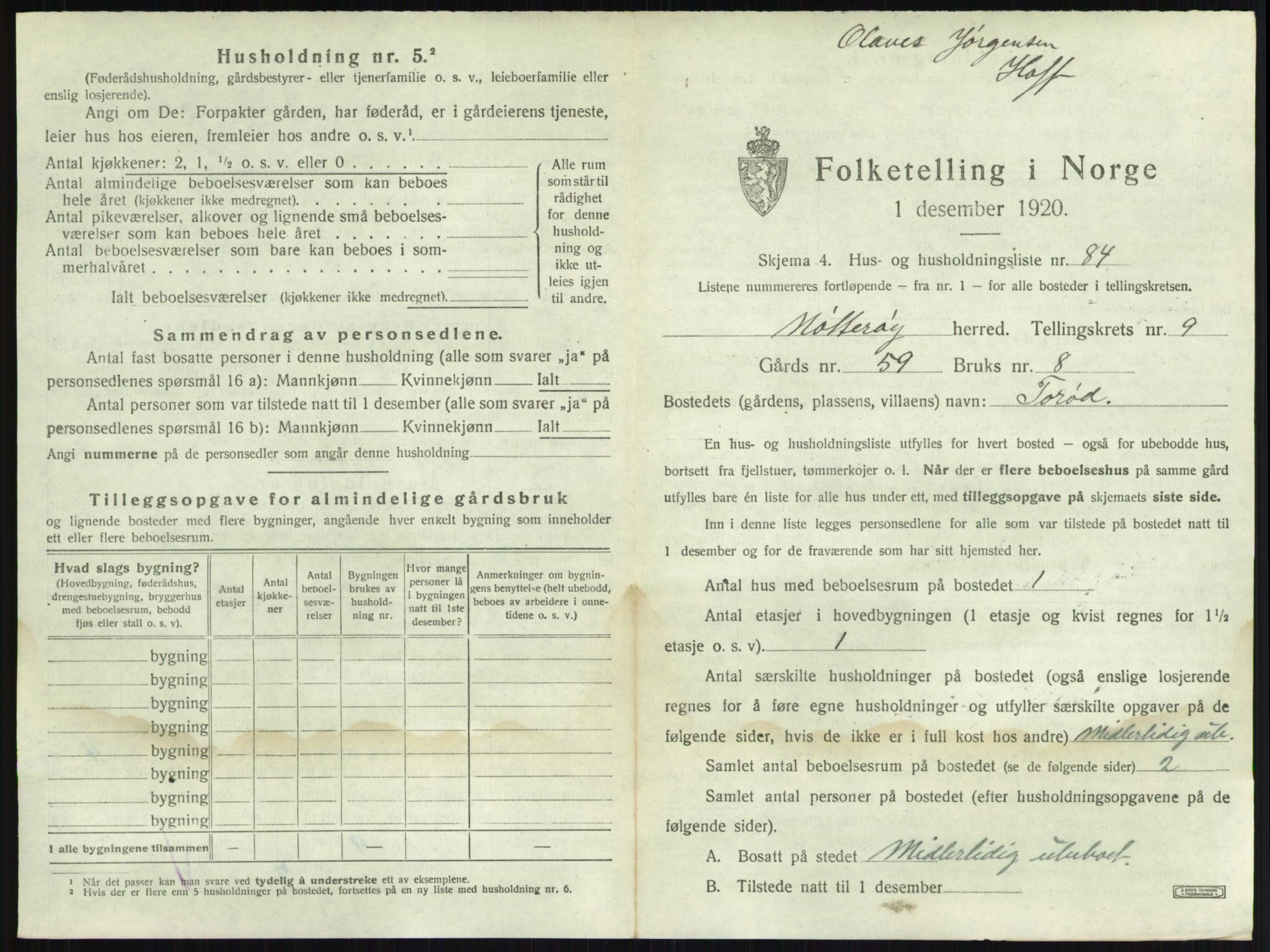 SAKO, 1920 census for Nøtterøy, 1920, p. 1904