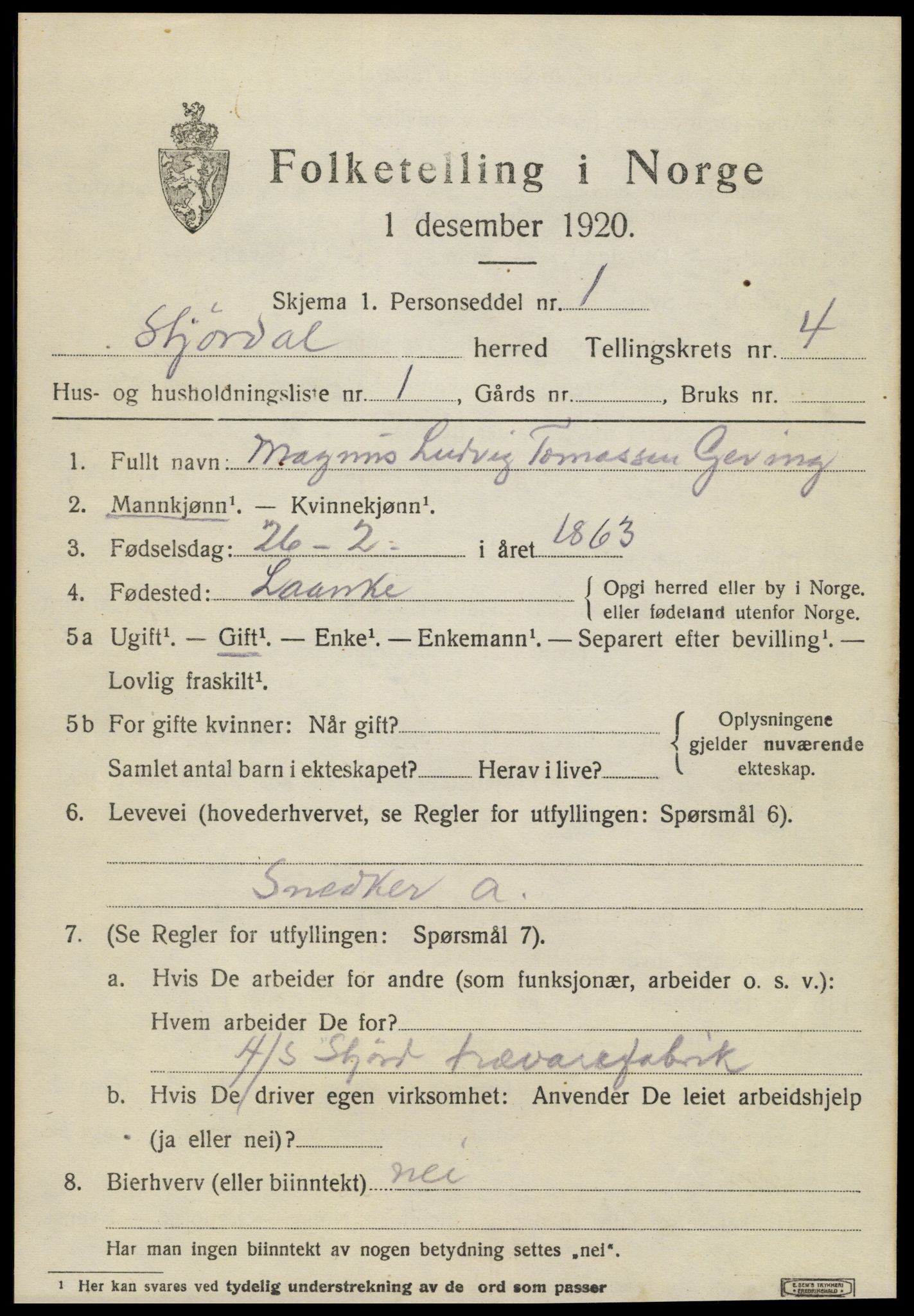 SAT, 1920 census for Stjørdal, 1920, p. 4548