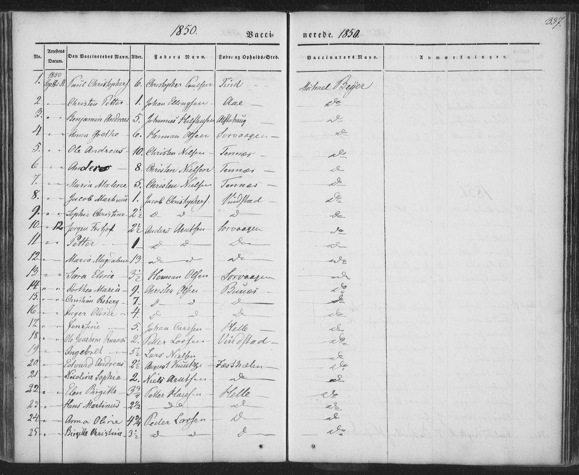 Ministerialprotokoller, klokkerbøker og fødselsregistre - Nordland, SAT/A-1459/885/L1202: Parish register (official) no. 885A03, 1838-1859, p. 337