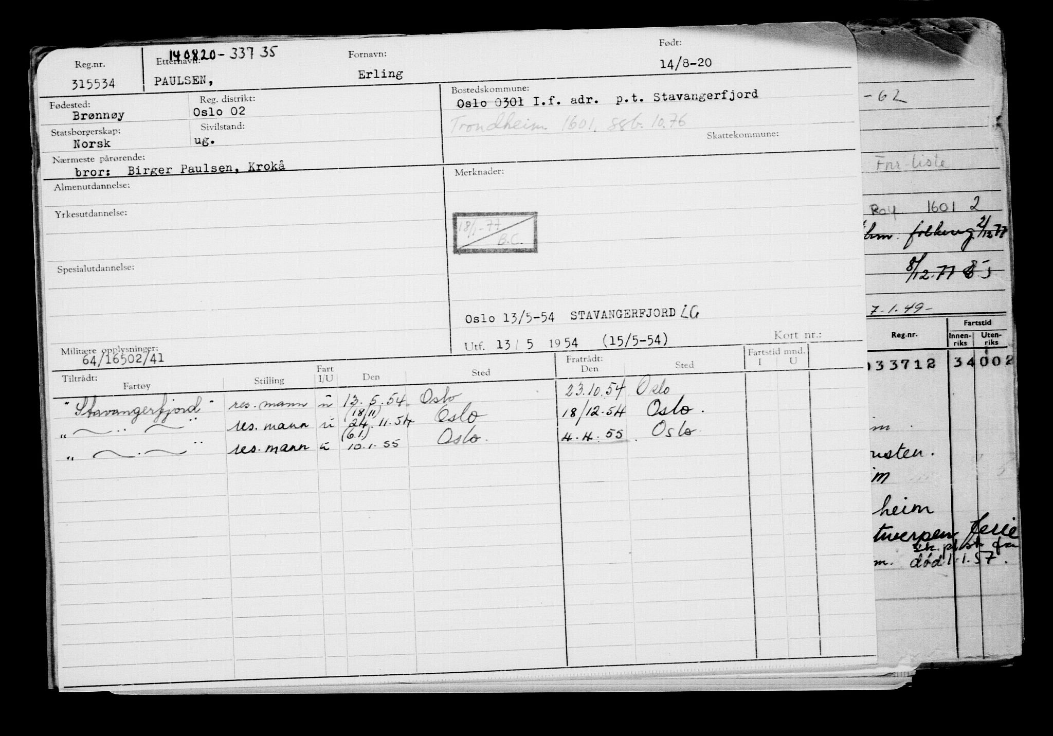 Direktoratet for sjømenn, AV/RA-S-3545/G/Gb/L0184: Hovedkort, 1920, p. 311