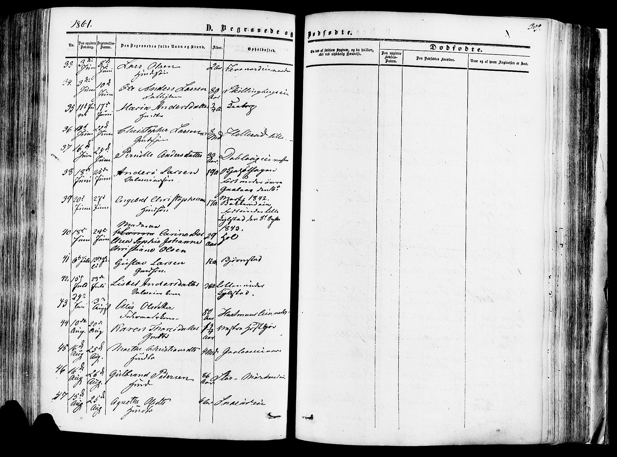 Vang prestekontor, Hedmark, AV/SAH-PREST-008/H/Ha/Haa/L0013: Parish register (official) no. 13, 1855-1879, p. 309