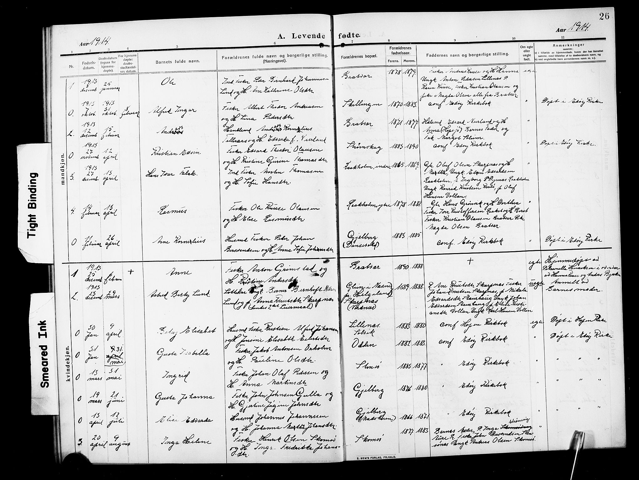 Ministerialprotokoller, klokkerbøker og fødselsregistre - Møre og Romsdal, AV/SAT-A-1454/582/L0949: Parish register (copy) no. 582C01, 1909-1925, p. 26