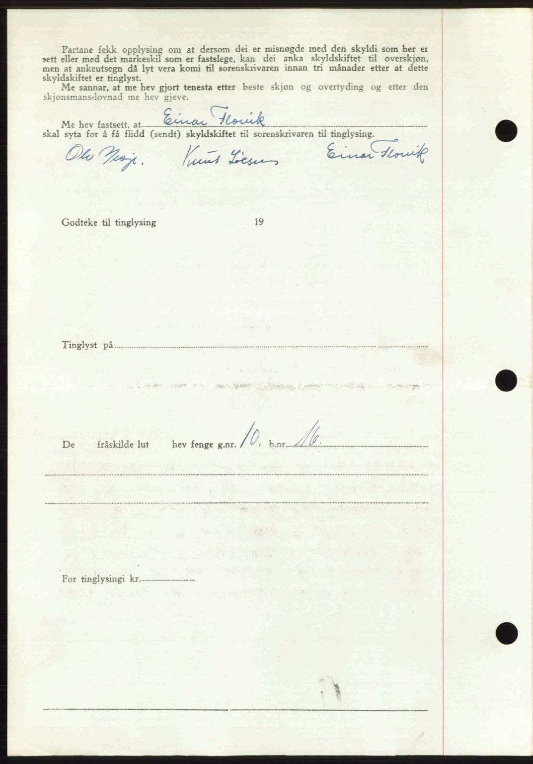 Romsdal sorenskriveri, AV/SAT-A-4149/1/2/2C: Mortgage book no. A31, 1949-1949, Diary no: : 3040/1949