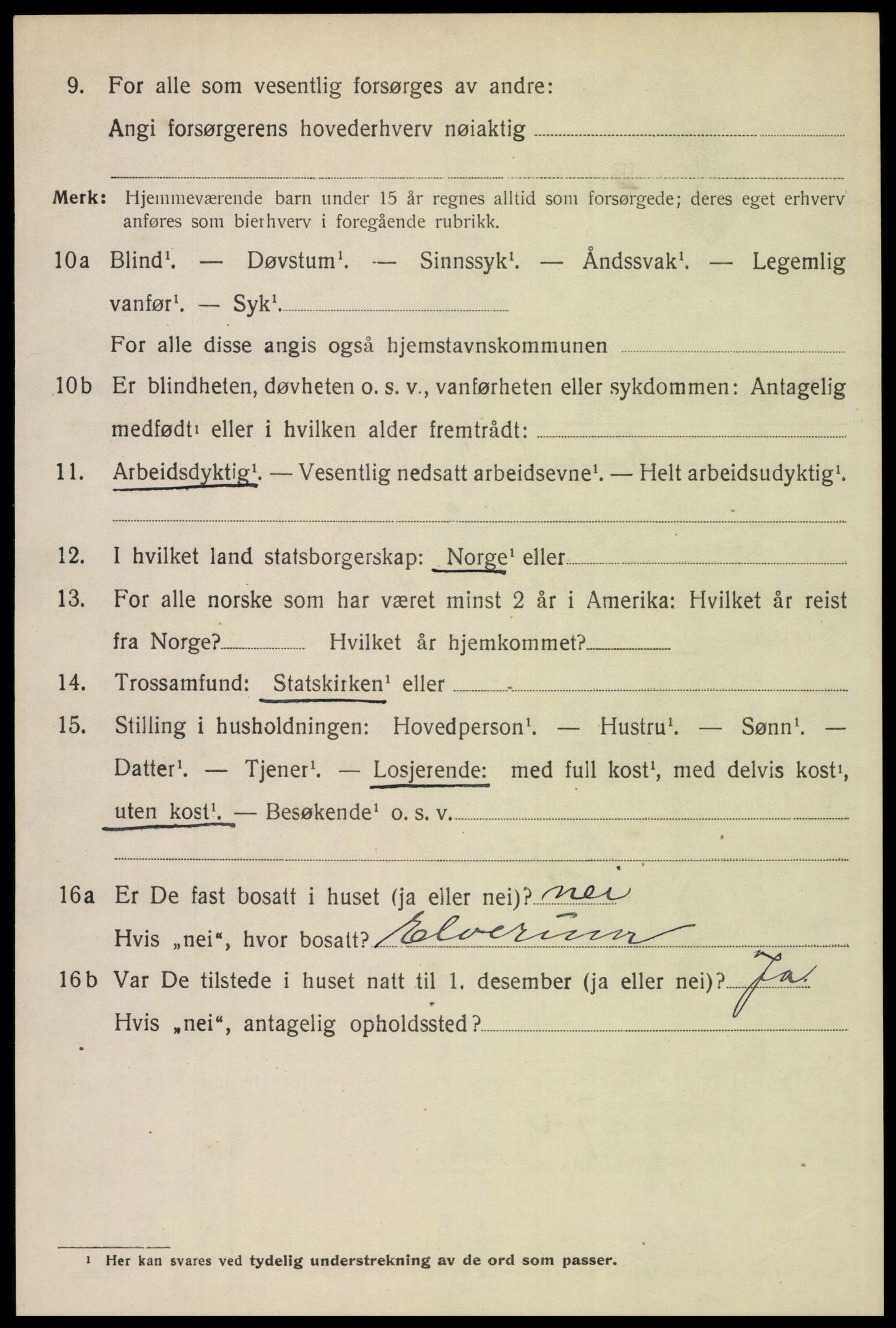 SAH, 1920 census for Trysil, 1920, p. 12724