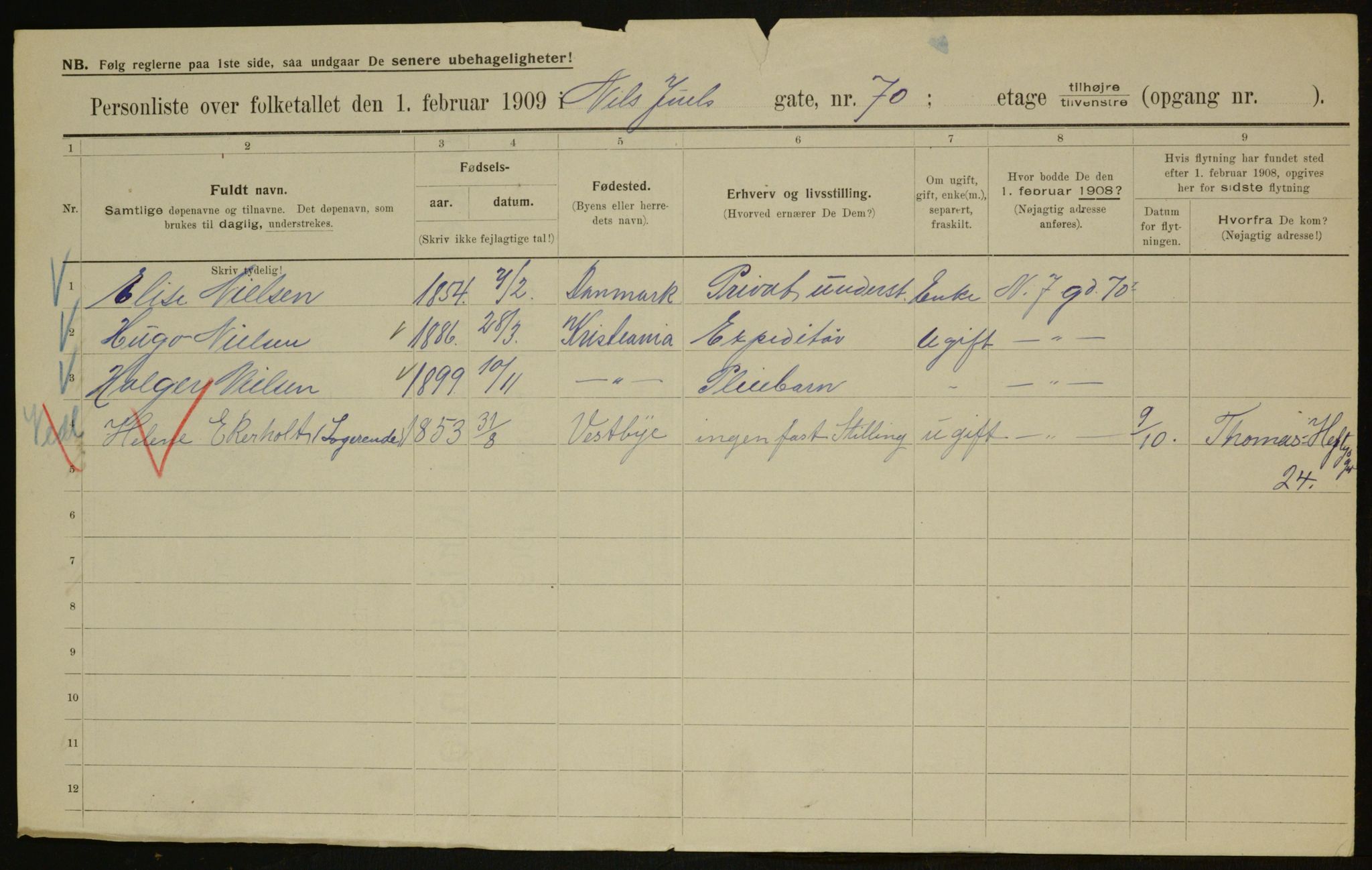 OBA, Municipal Census 1909 for Kristiania, 1909, p. 64221