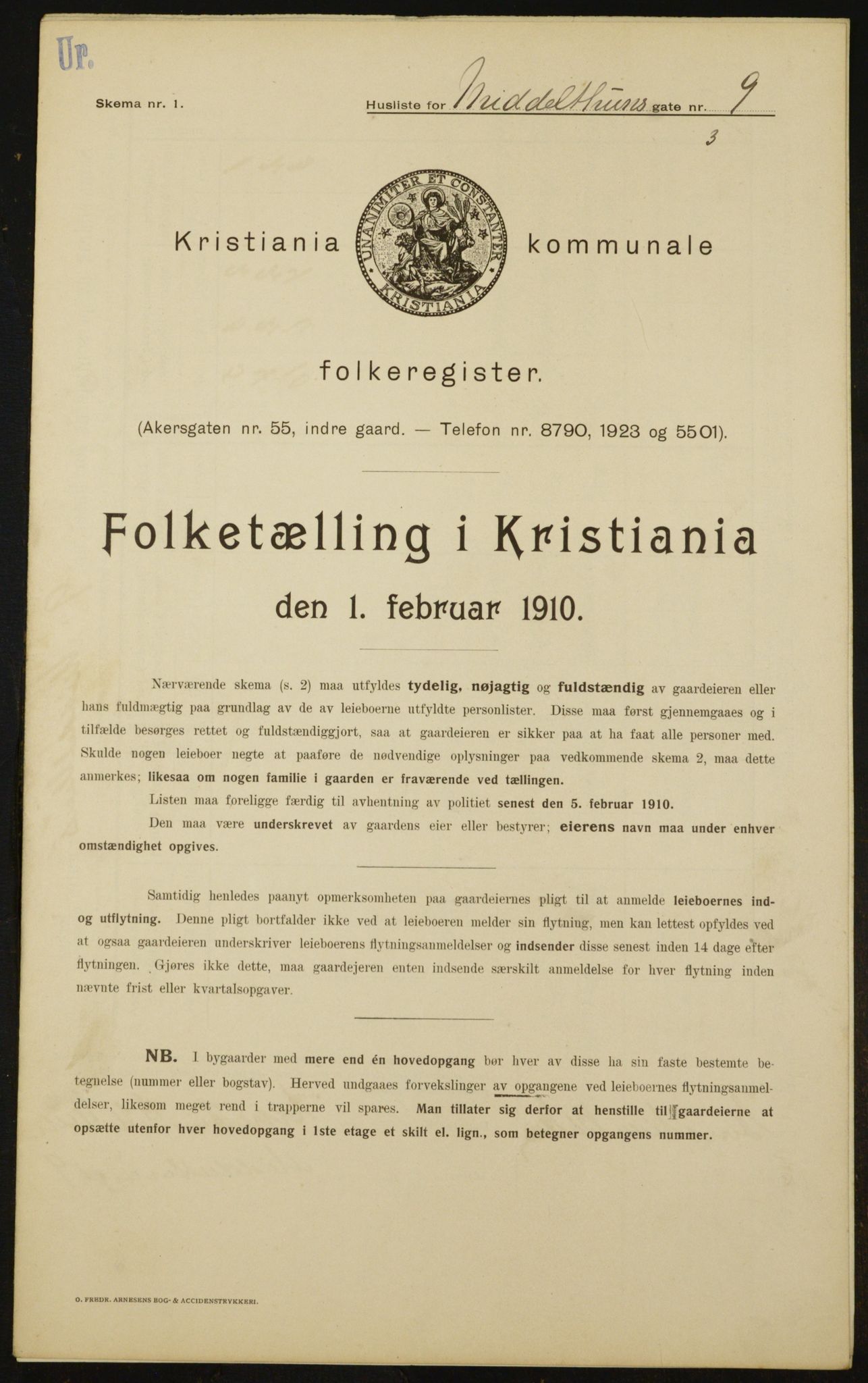 OBA, Municipal Census 1910 for Kristiania, 1910, p. 63225