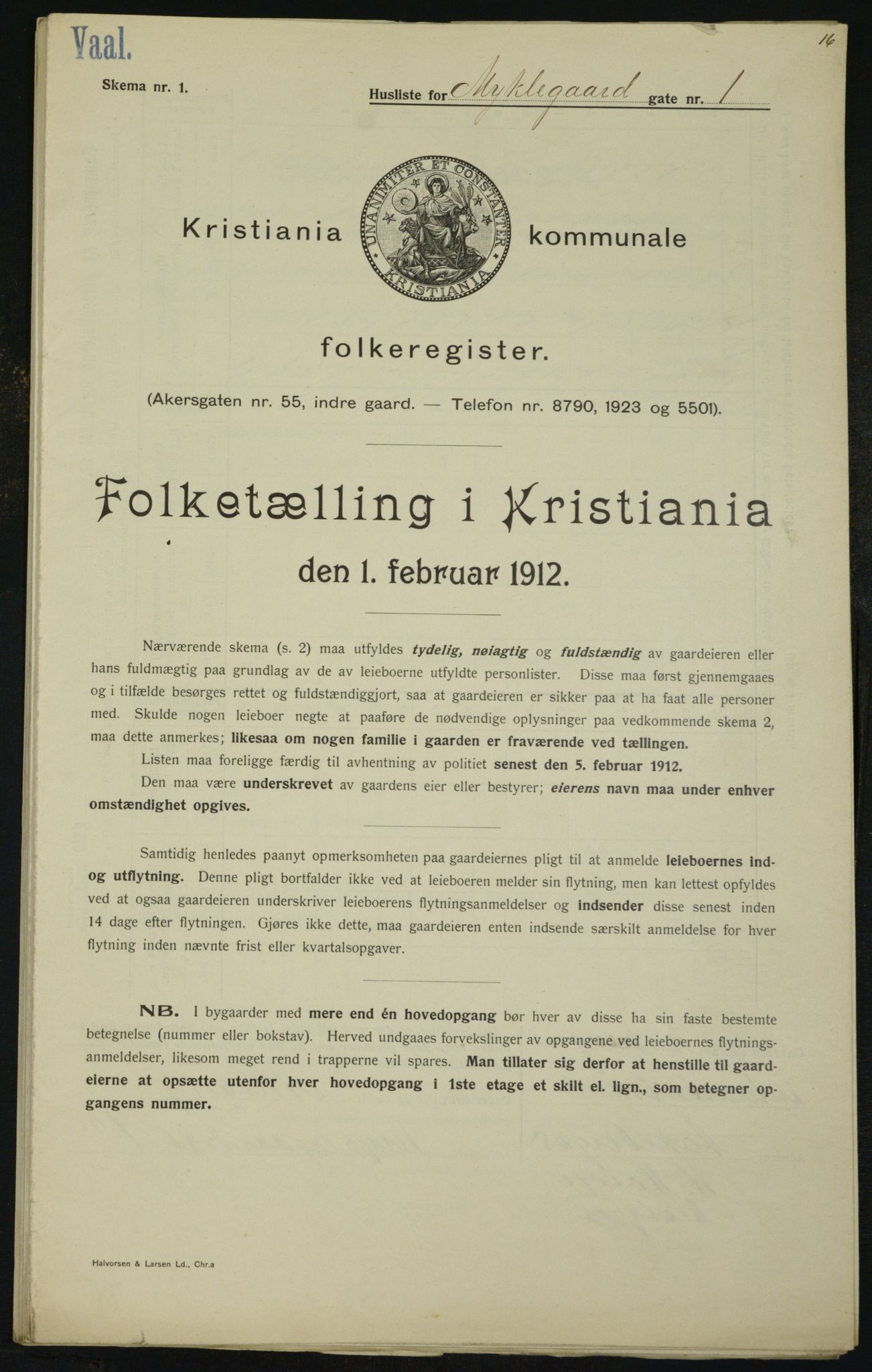 OBA, Municipal Census 1912 for Kristiania, 1912, p. 68703