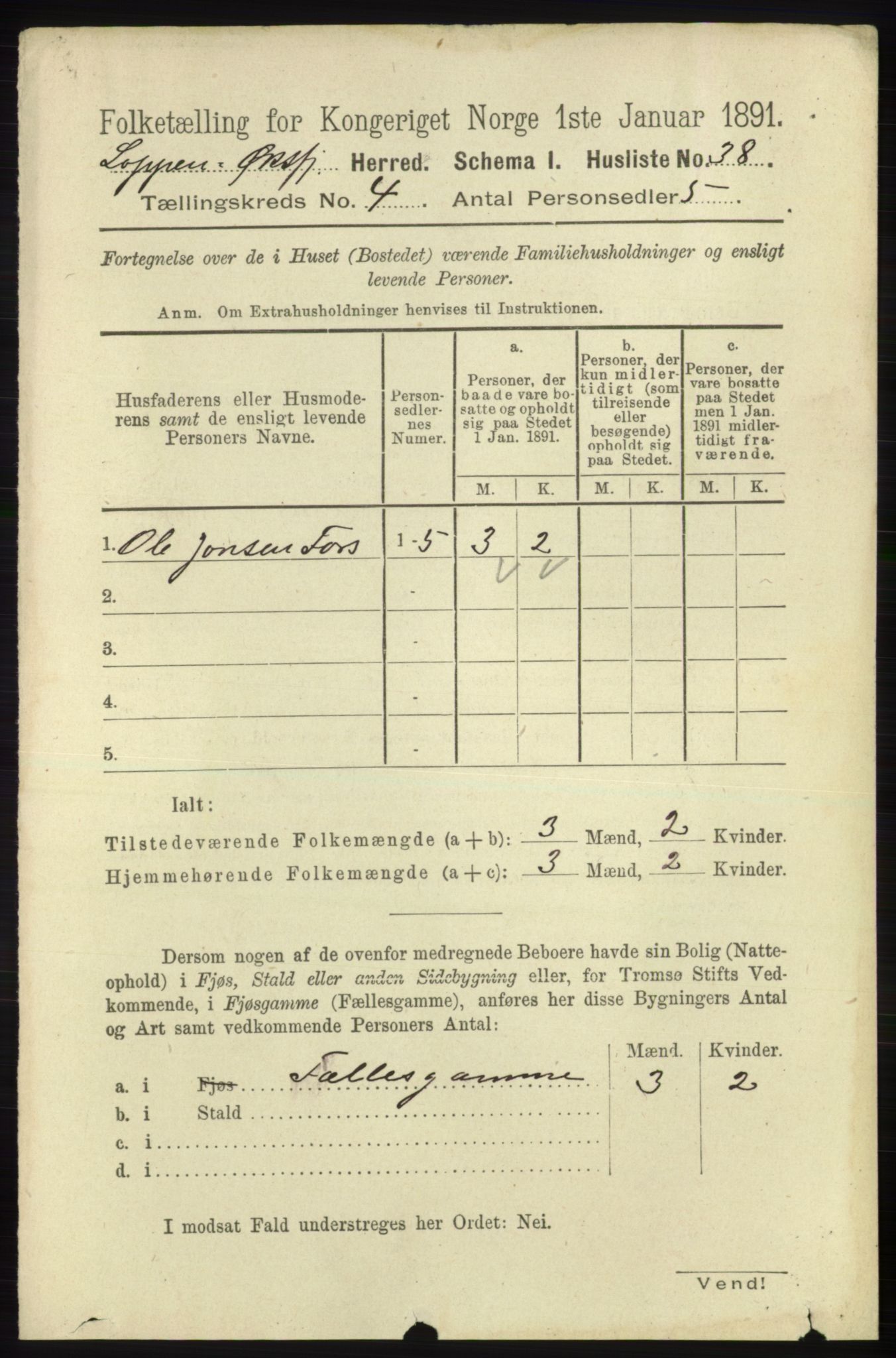 RA, 1891 census for 2014 Loppa, 1891, p. 854